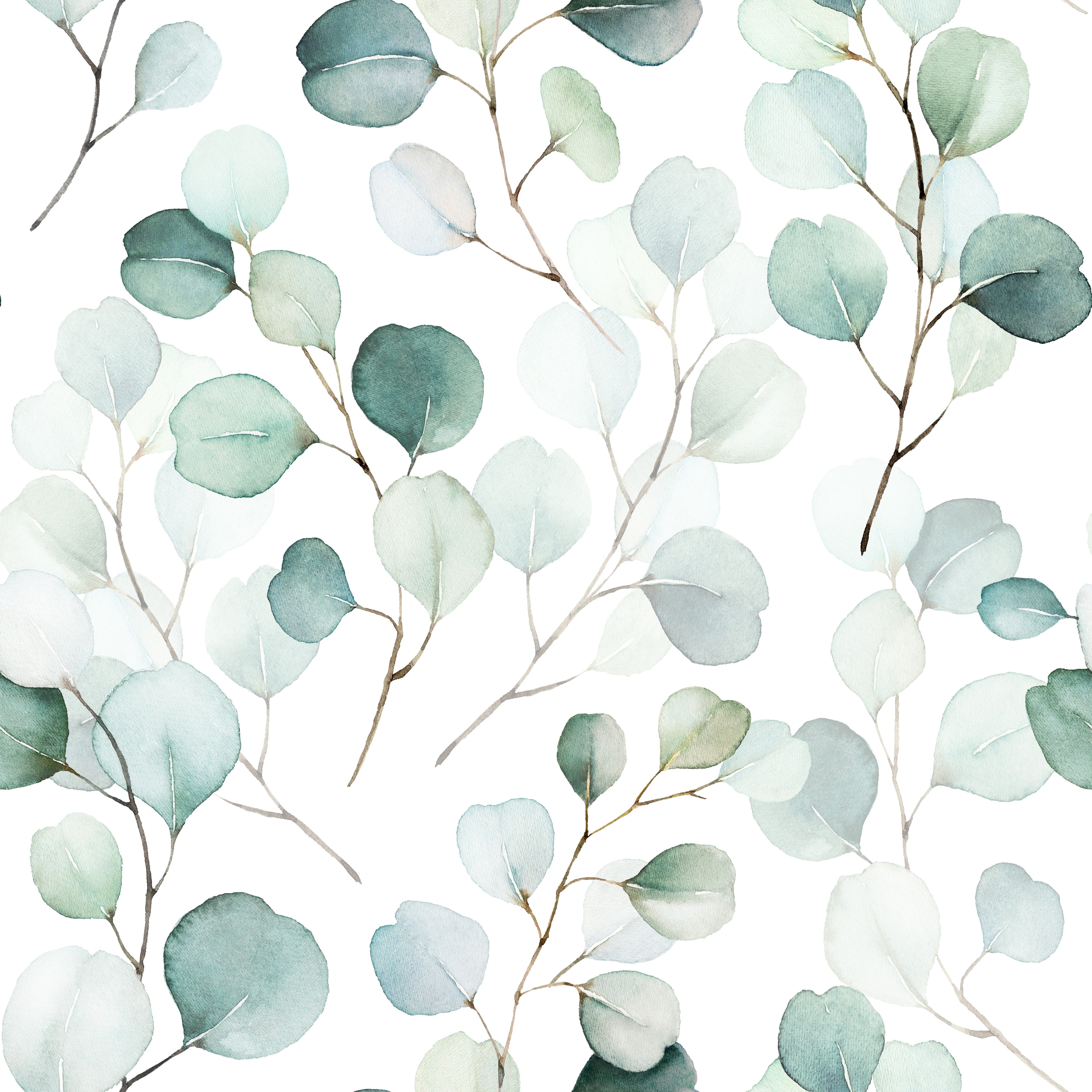 Wandverkleidung Schlafzimmer-Graue Eukalyptusblätter Aquarell Design