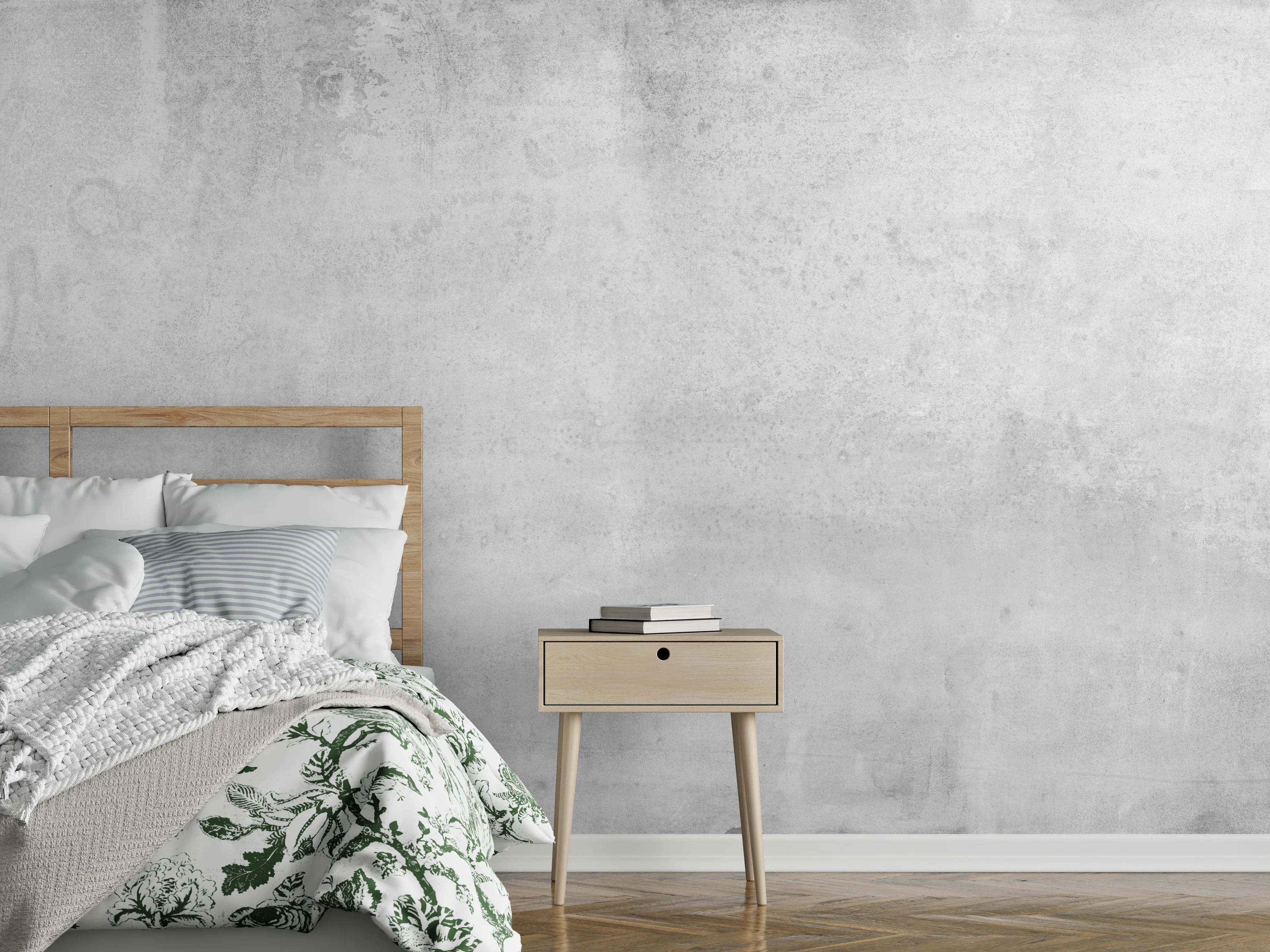 Wandverkleidung Schlafzimmer - Graue Grunge Betonwand