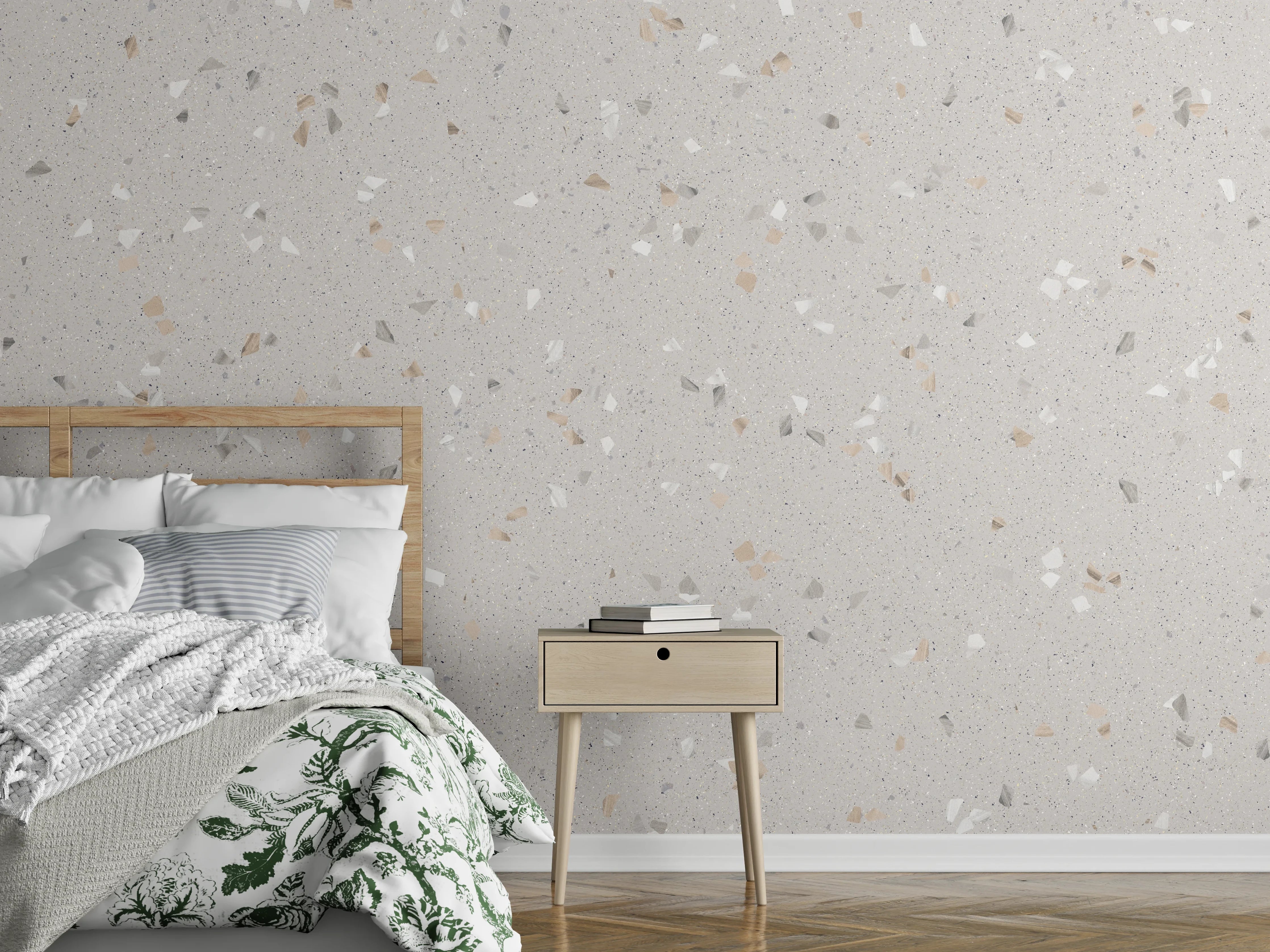 Wandverkleidung Schlafzimmer - Graue Mosaiksteine 