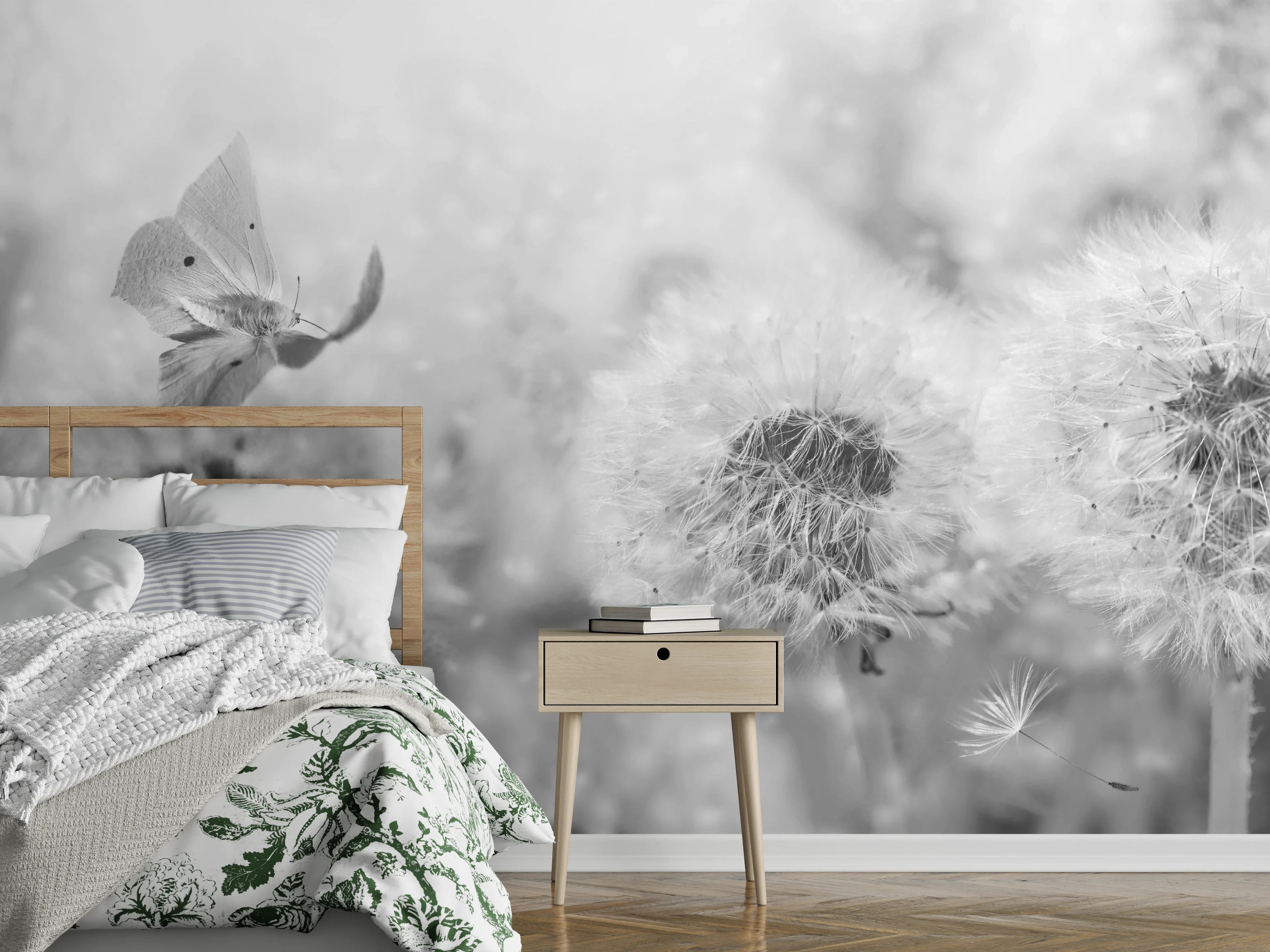Wandverkleidung Schlafzimmer - Graue Puste im Sonnenlicht