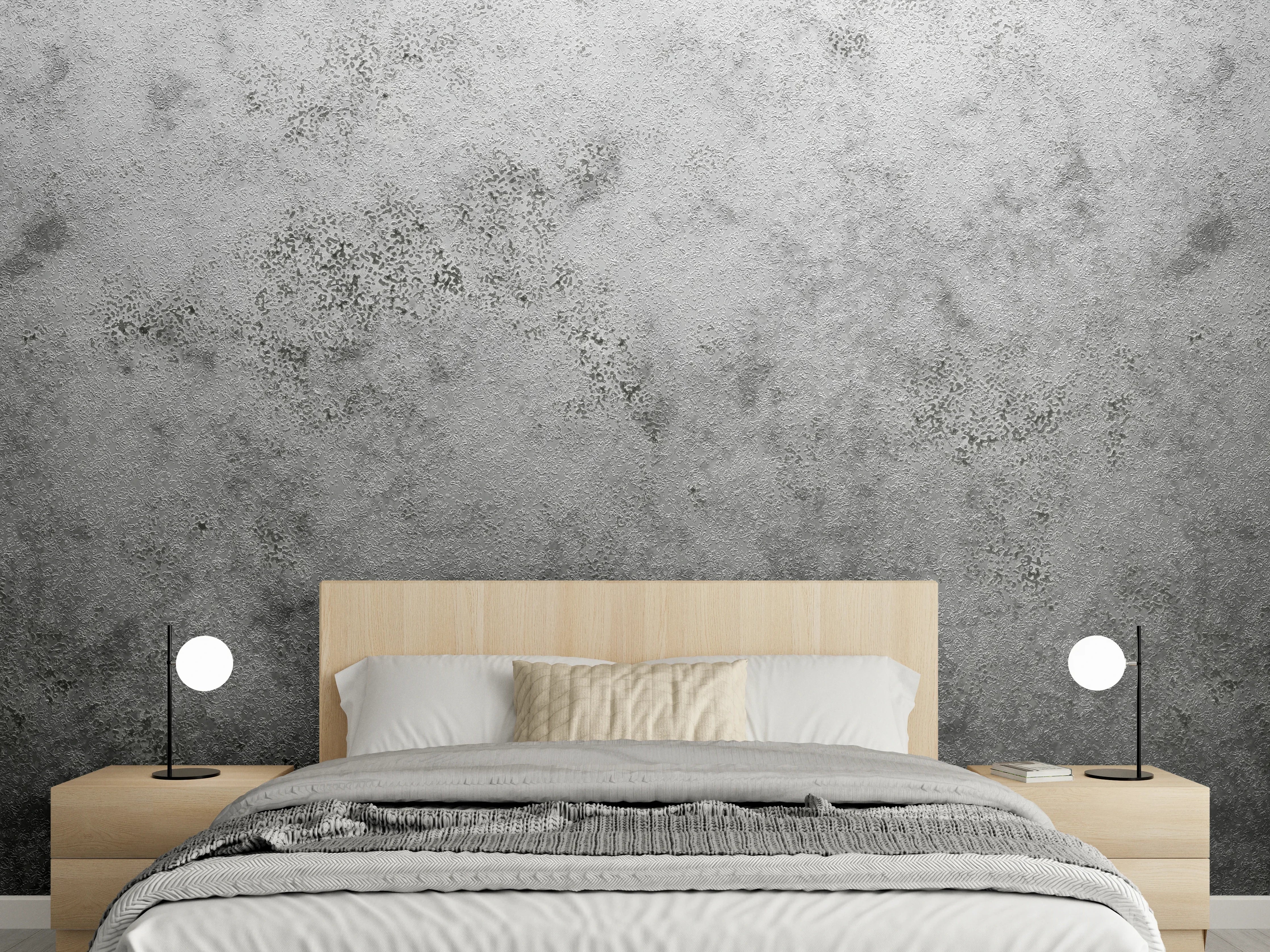 Wandverkleidung Schlafzimmer - Graue Weißtöne in moderner Betonoptik