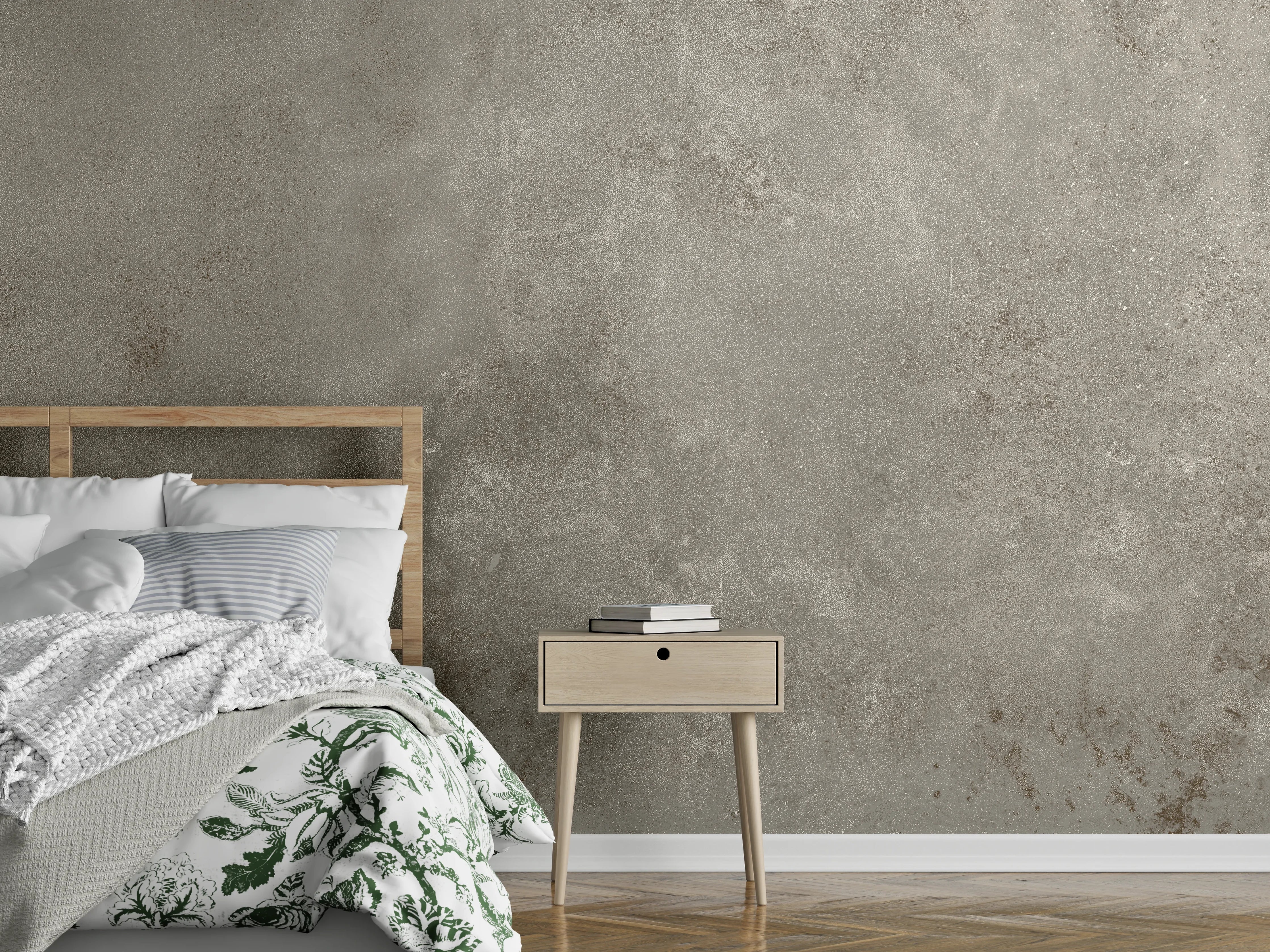 Wandverkleidung Schlafzimmer - Graue alte Kalksteinwand