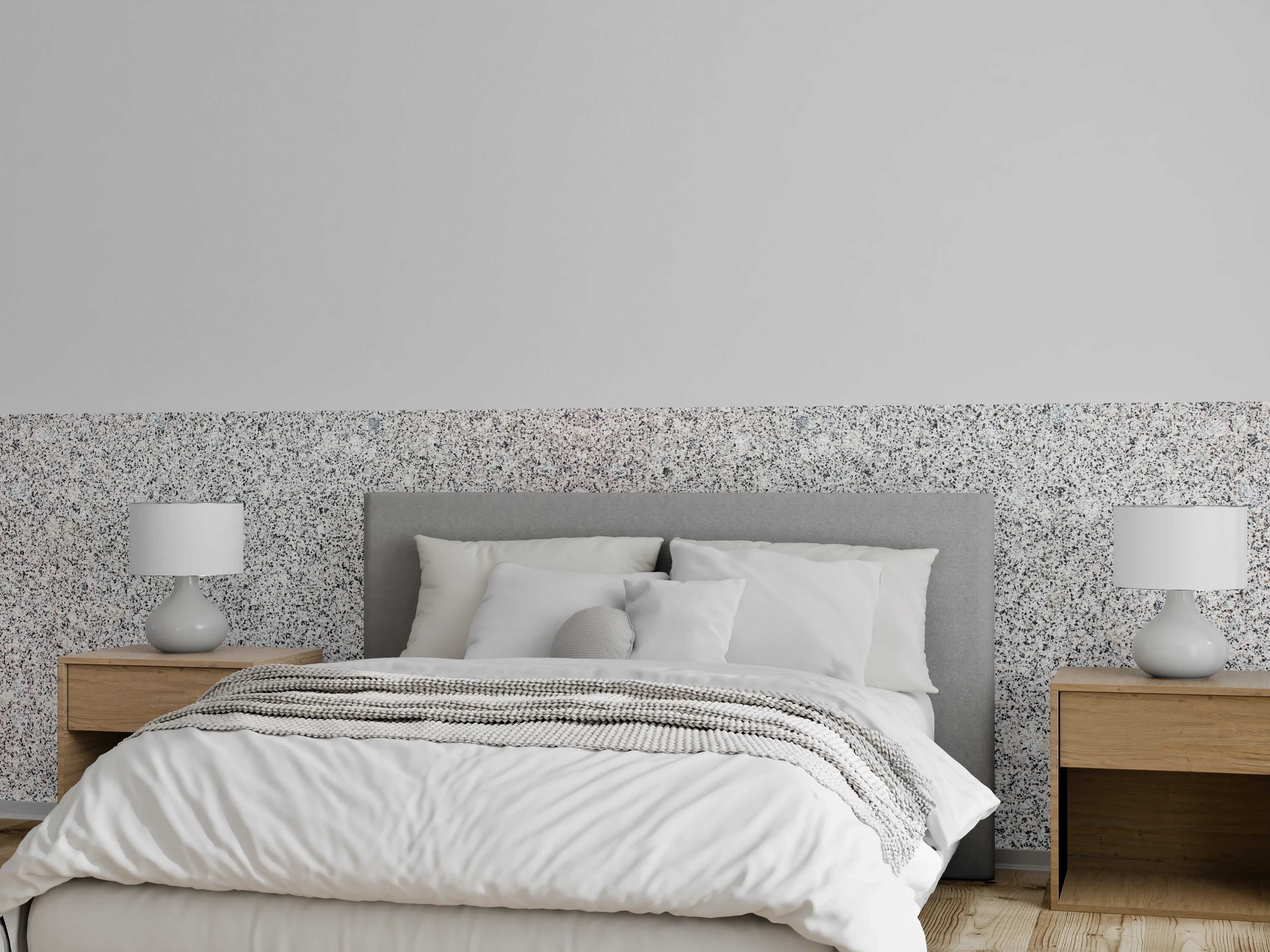Wandverkleidung Schlafzimmer - Grauer Granit