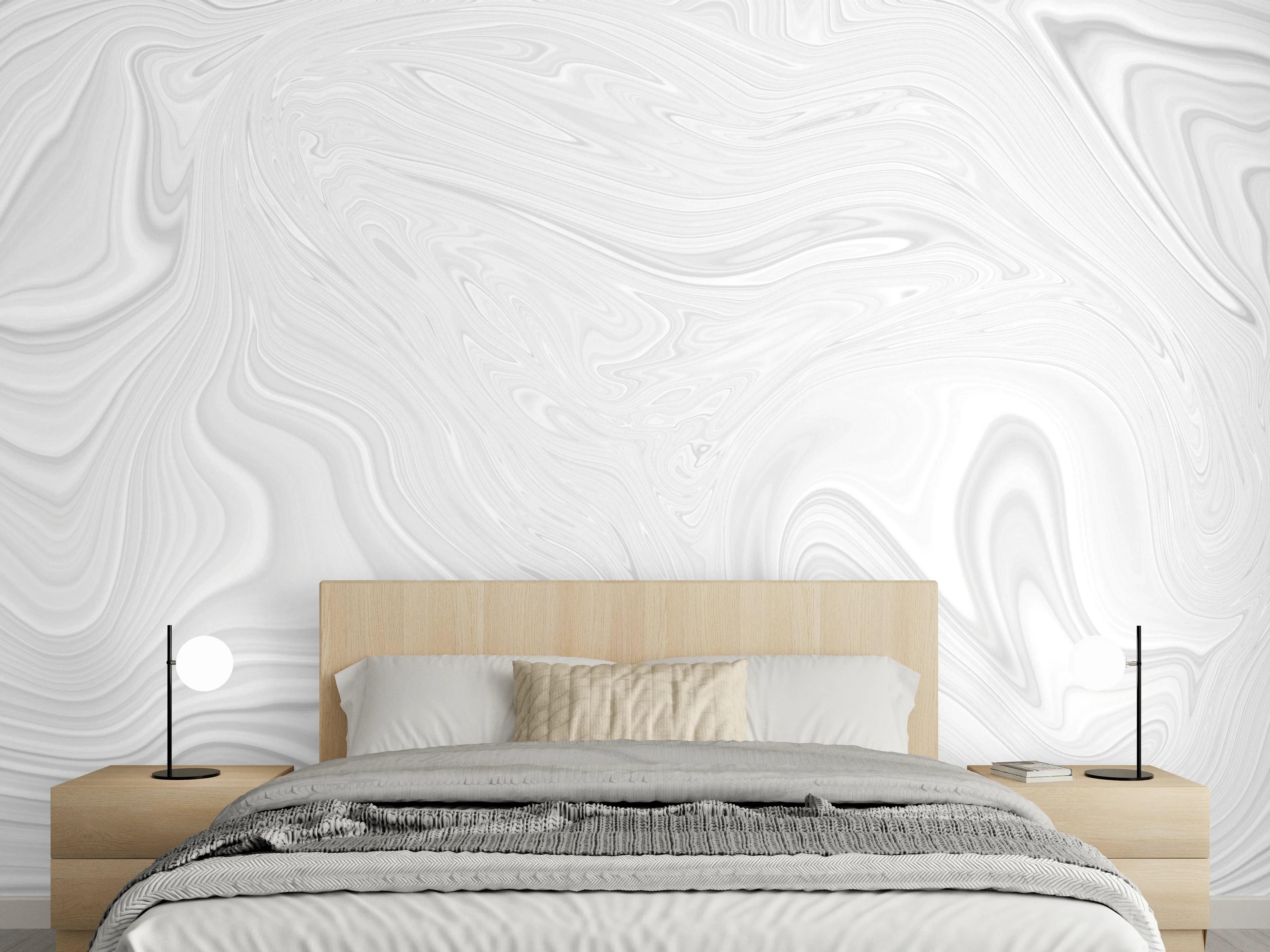 Wandverkleidung Schlafzimmer - Grauer Marmor-Schimmer