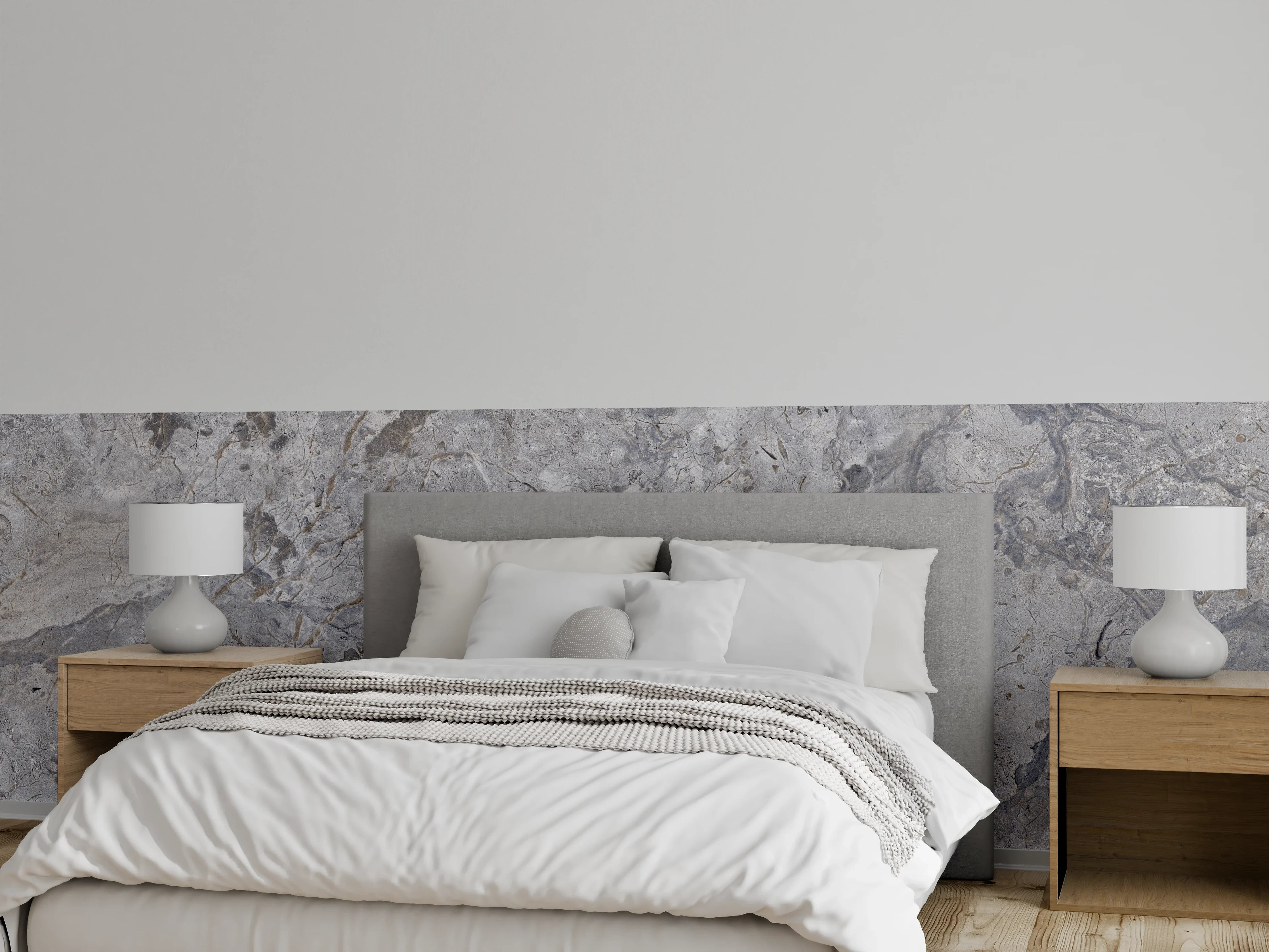 Wandverkleidung Schlafzimmer - Grauer Marmor