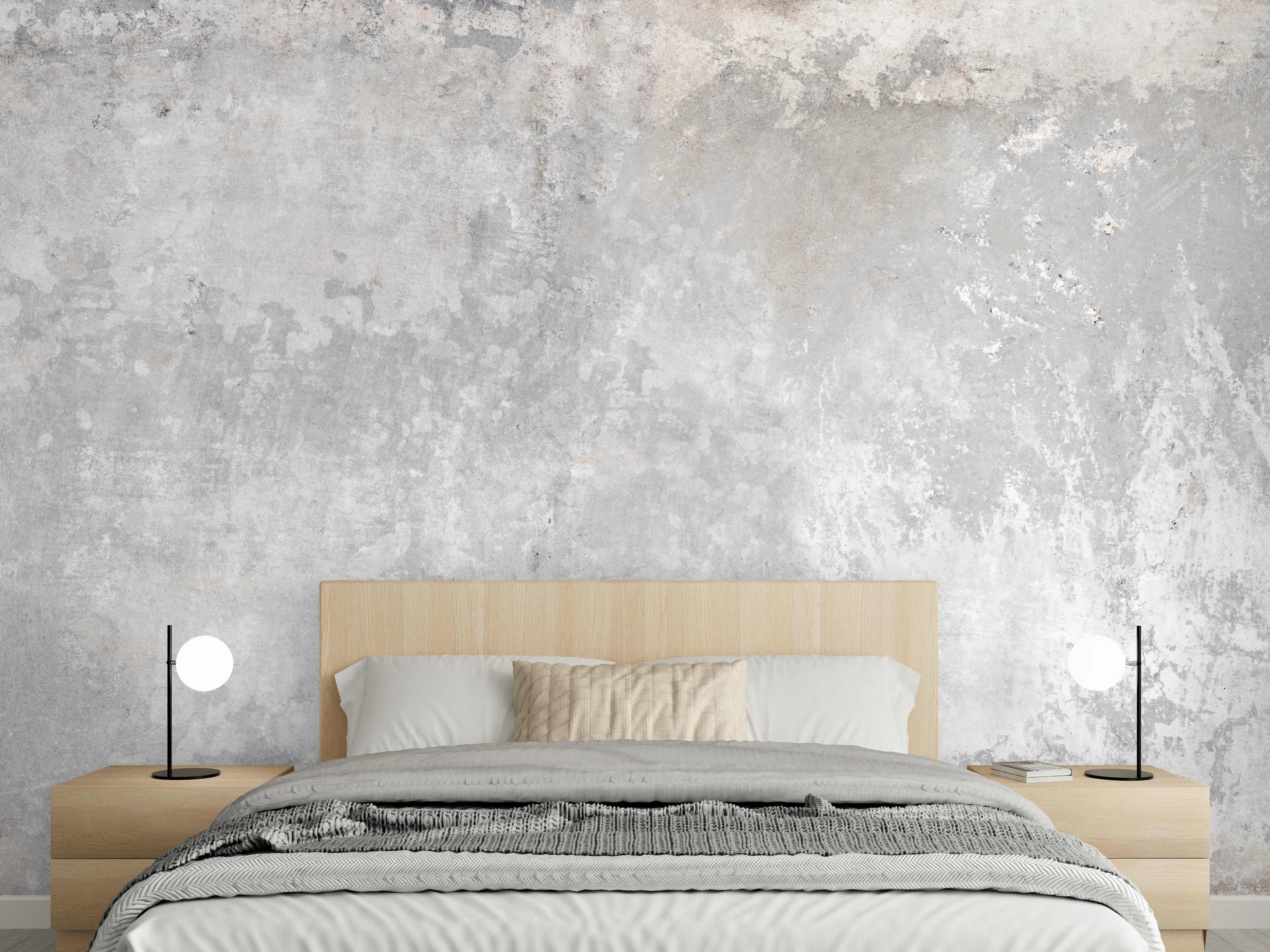 Wandverkleidung Schlafzimmer - Grauer Zement-Hintergrund