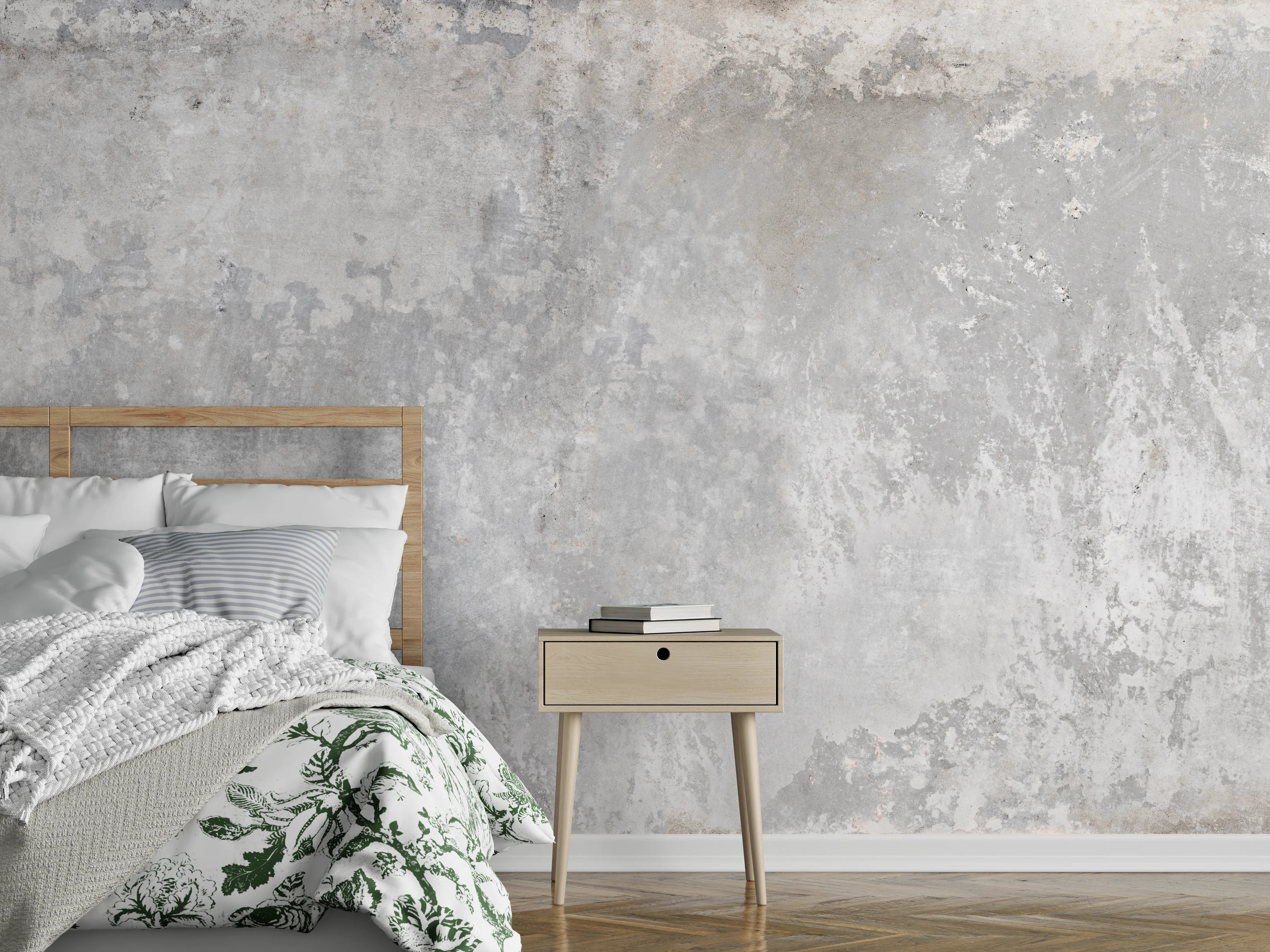 Wandverkleidung Schlafzimmer - Grauer Zement-Hintergrund