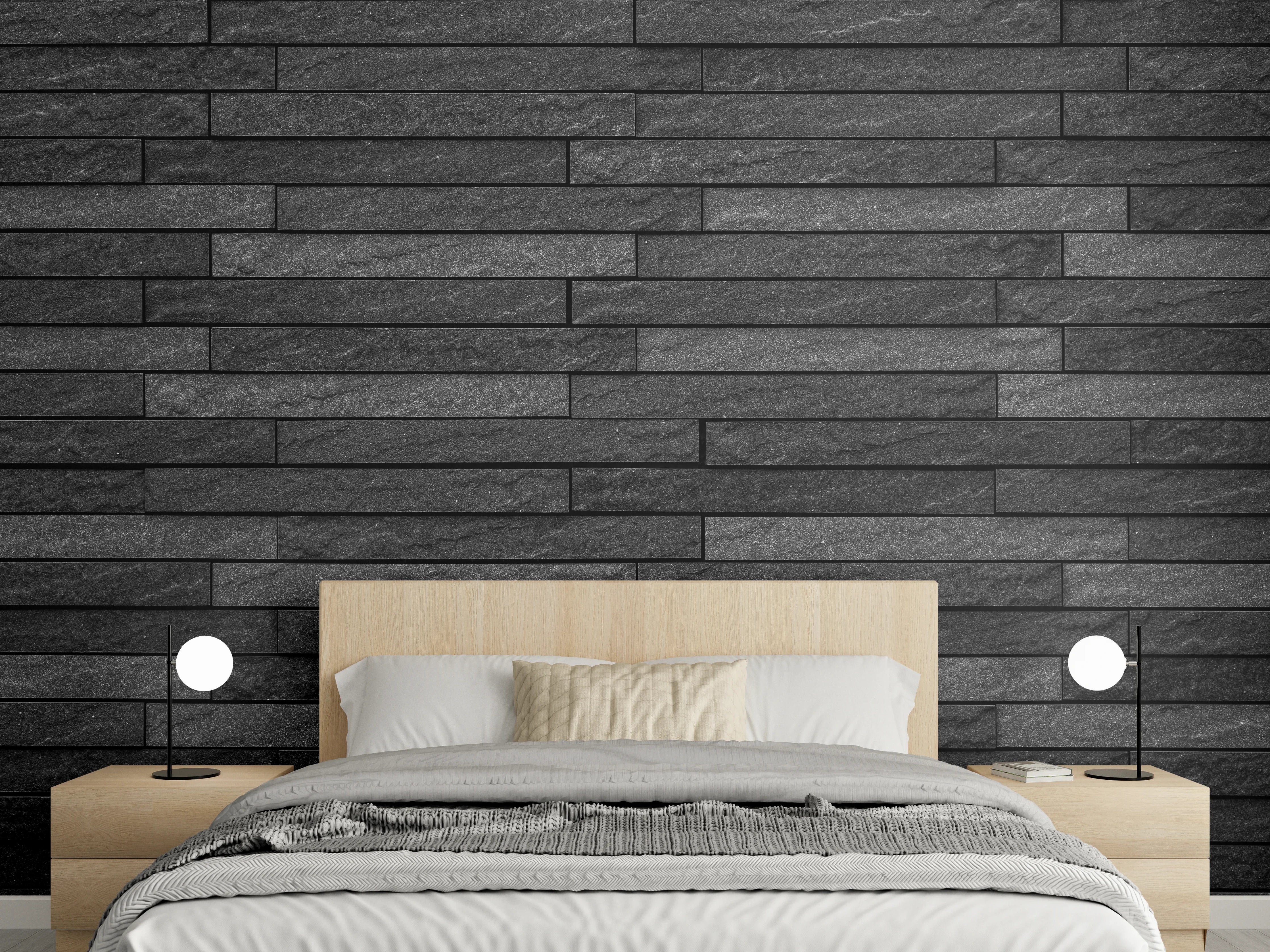 Wandverkleidung Schlafzimmer - Graues Mauerlicht