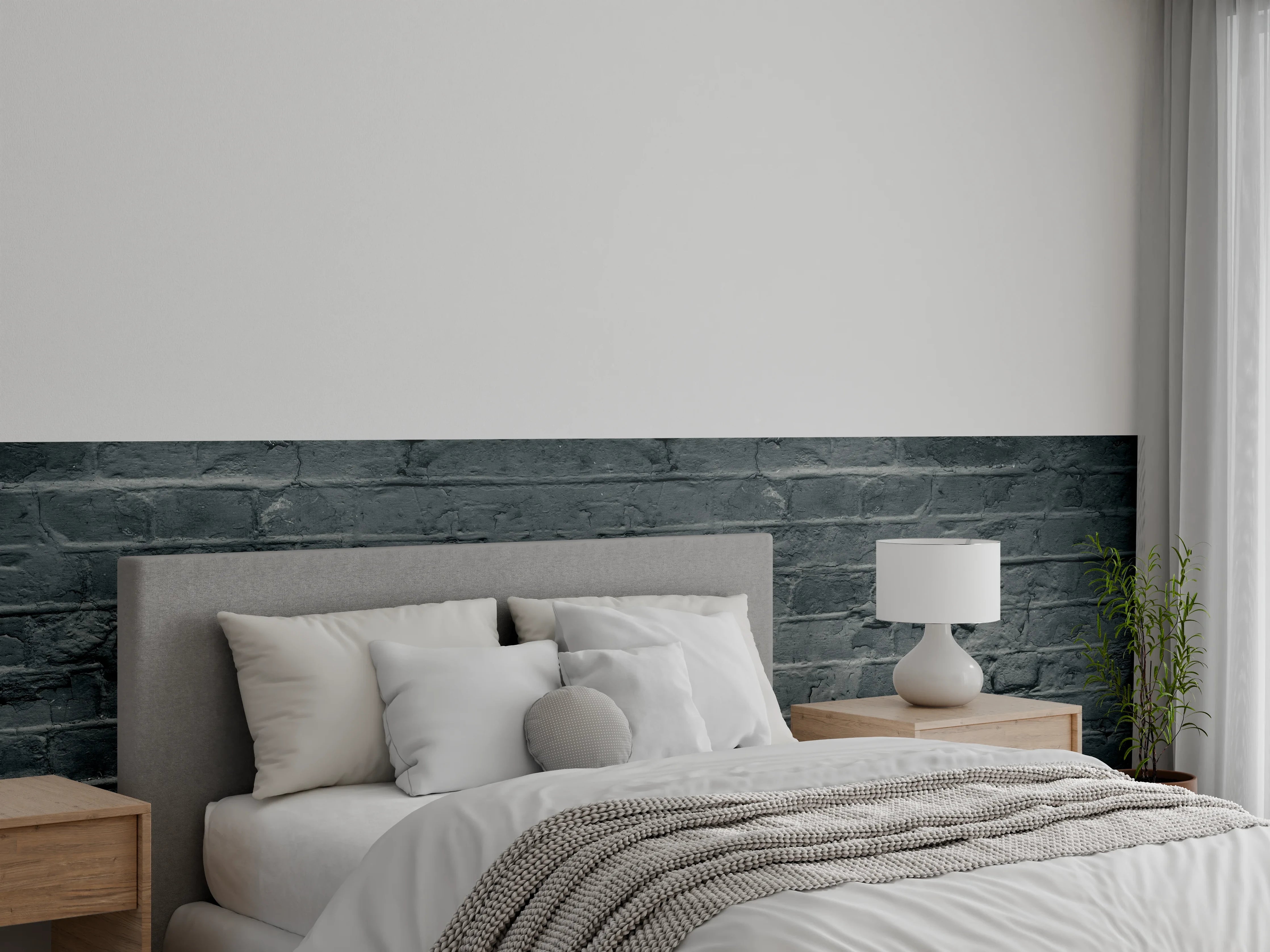 Wandverkleidung Schlafzimmer - Graues ausgefallenes Mauerwerk
