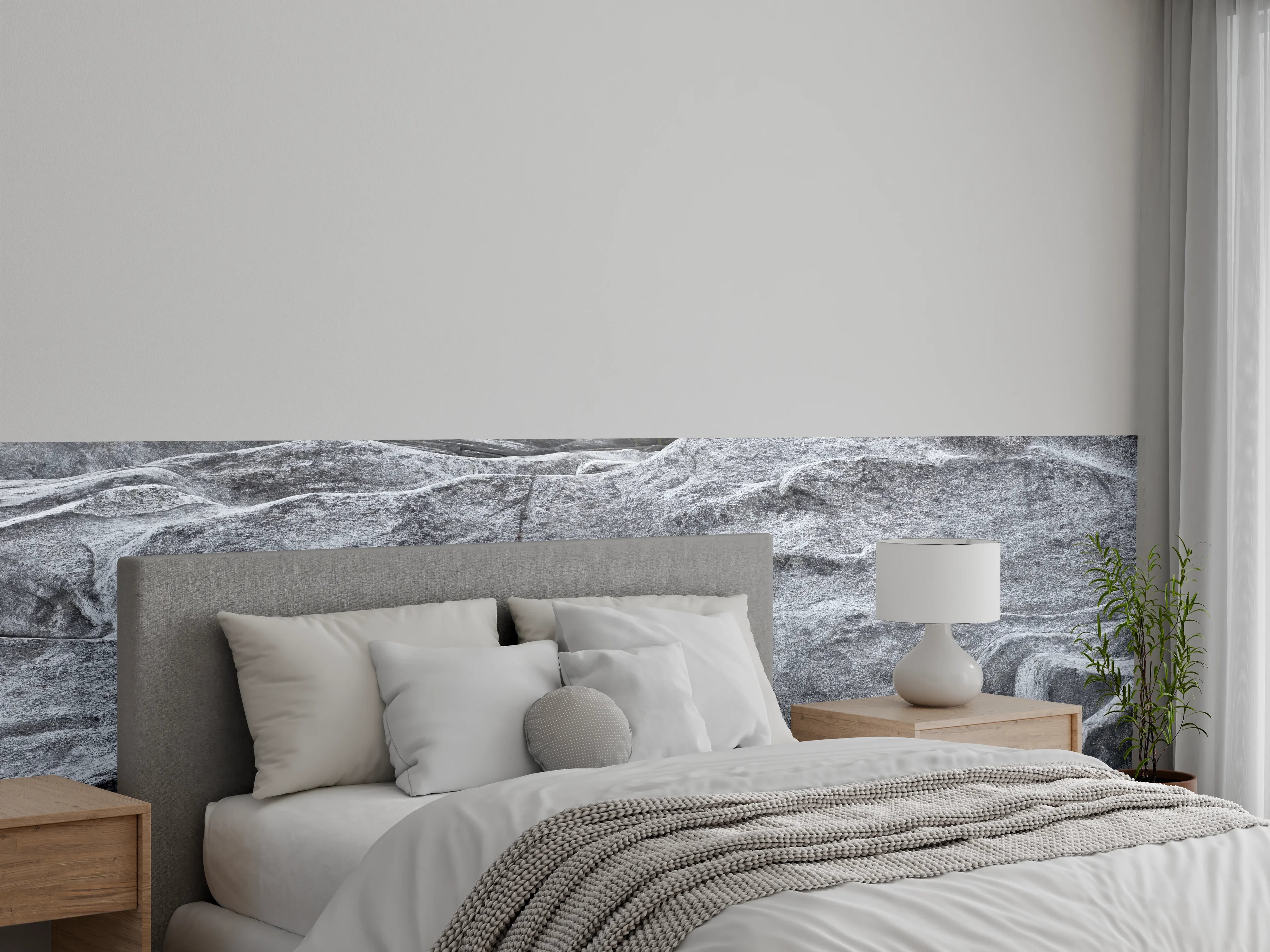 Wandverkleidung Schlafzimmer - Grauschattierter Verzasca-Felsen