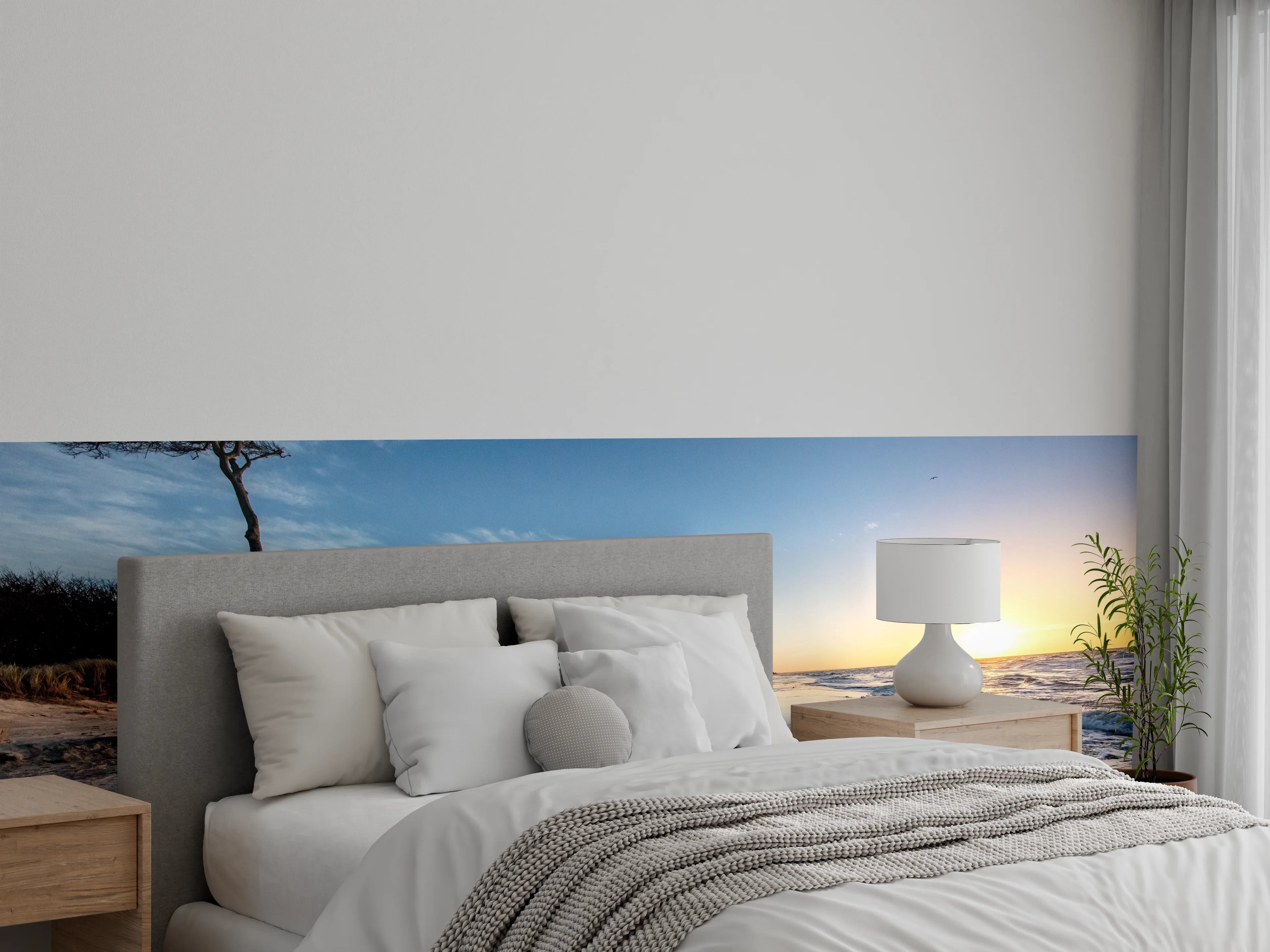 Wandverkleidung Schlafzimmer - Grauschimmer am weißen Küstensaum