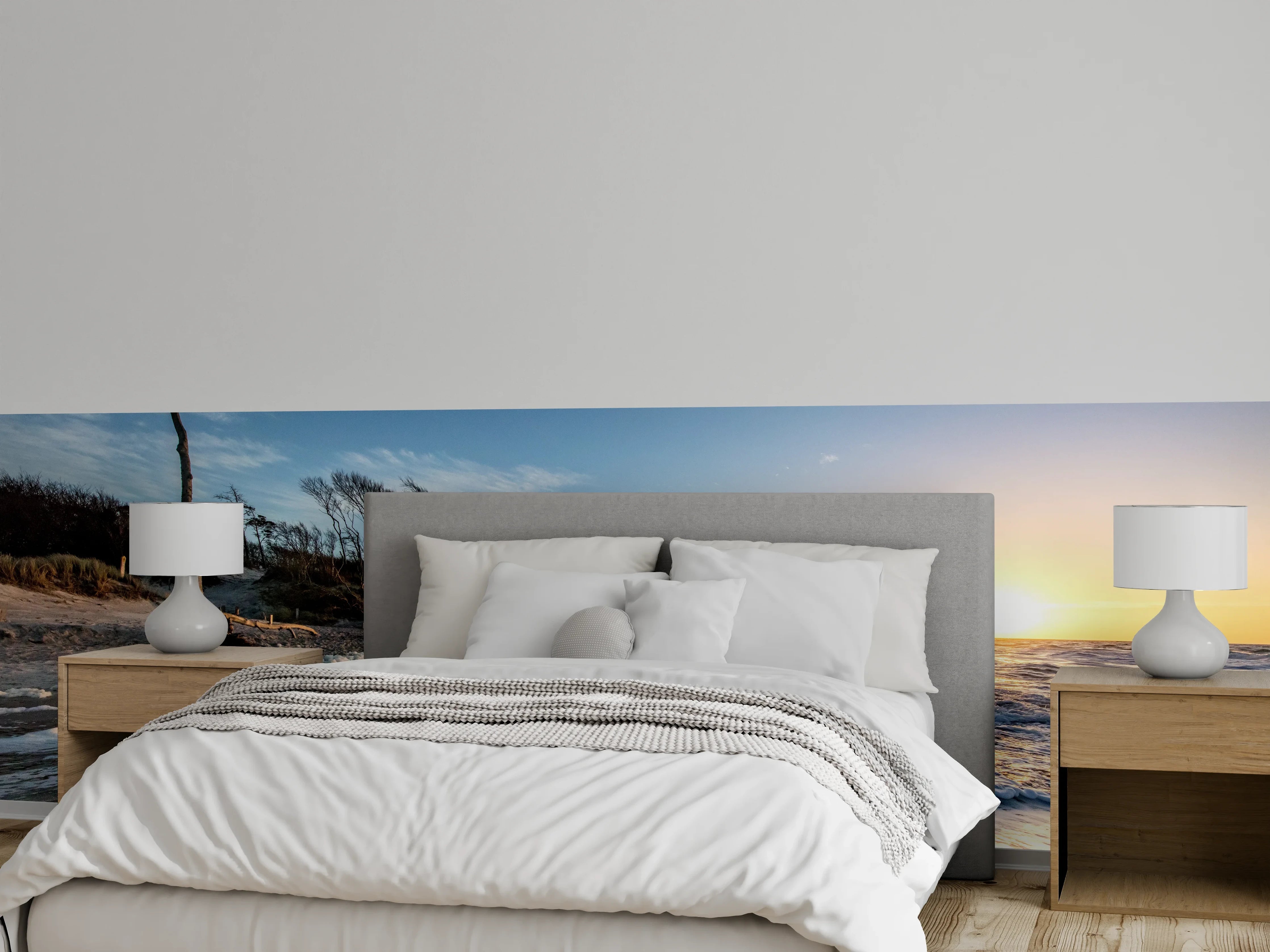 Wandverkleidung Schlafzimmer - Grauschimmer am weißen Küstensaum