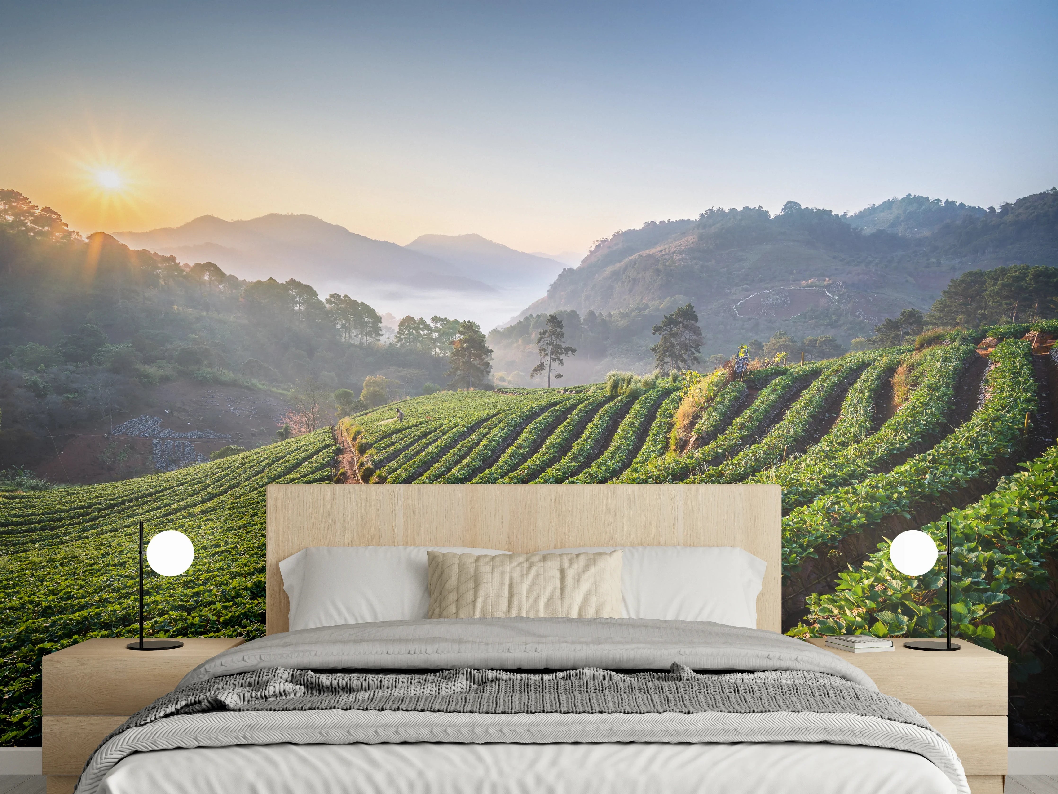 Wandverkleidung Schlafzimmer - Grauschimmer im Morgenlicht