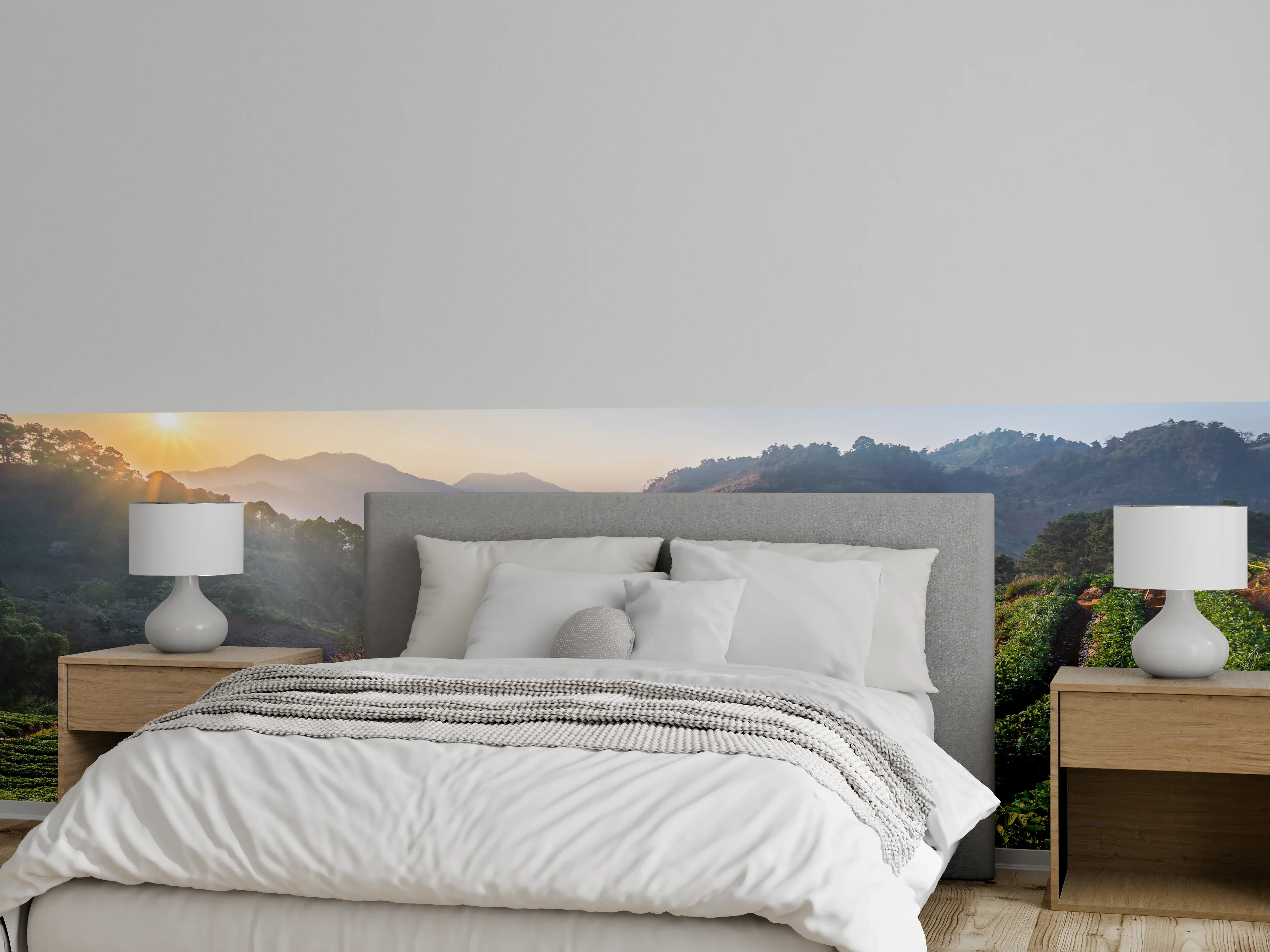 Wandverkleidung Schlafzimmer - Grauschimmer im Morgenlicht