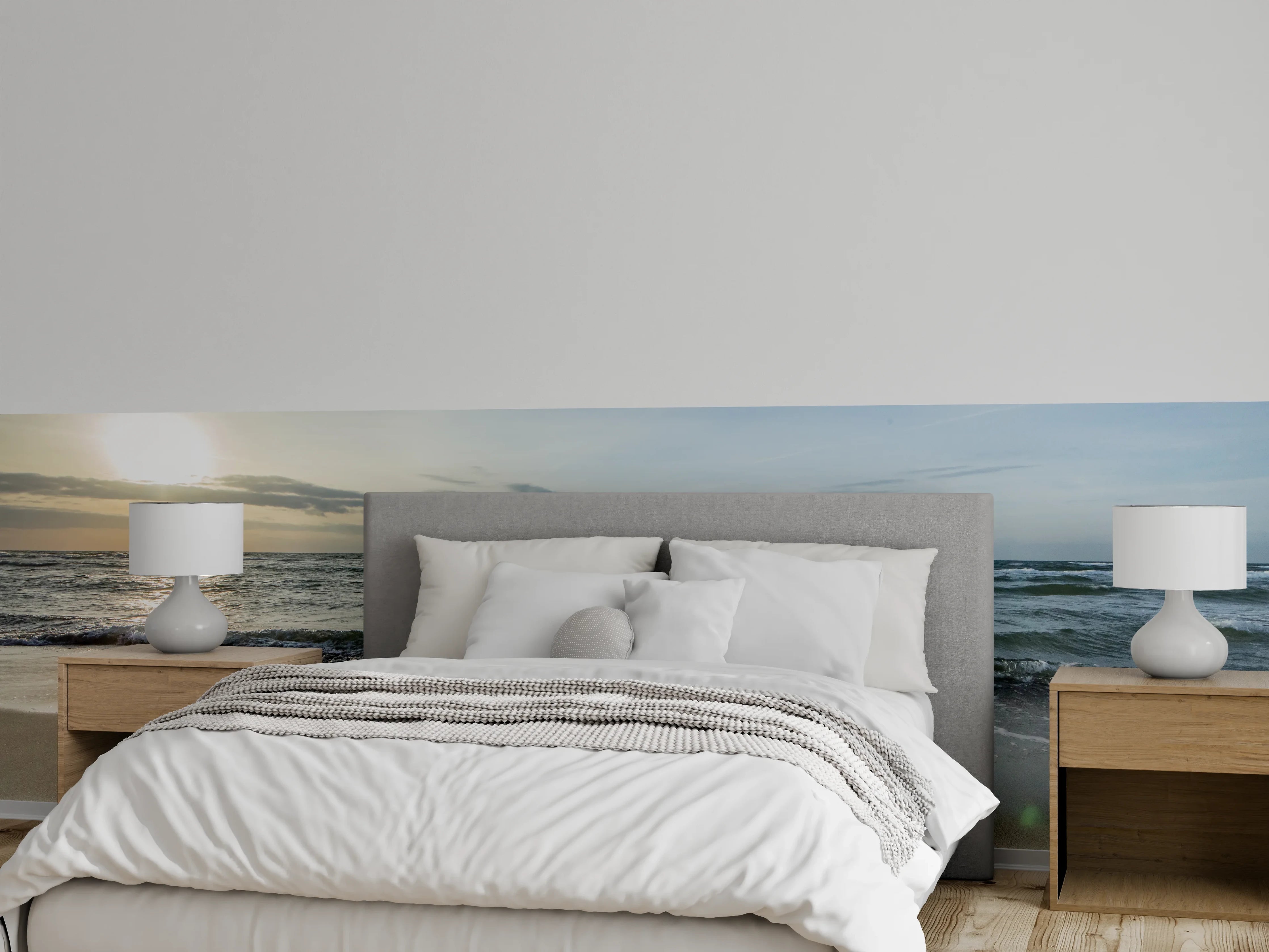 Wandverkleidung Schlafzimmer - Grauschimmer im weißen Küstenlicht