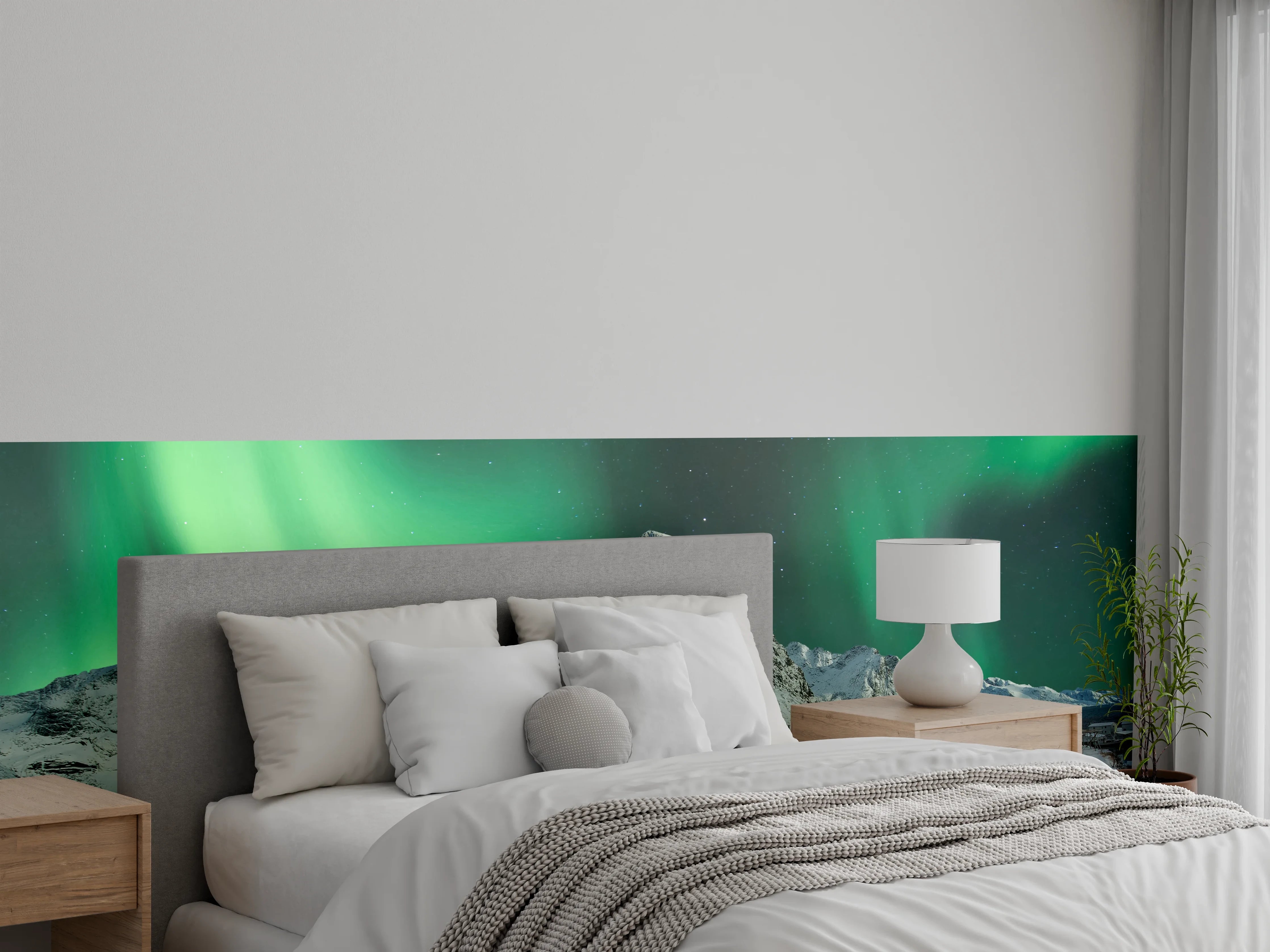 Wandverkleidung Schlafzimmer - Grauschimmer im weißen Winterlicht