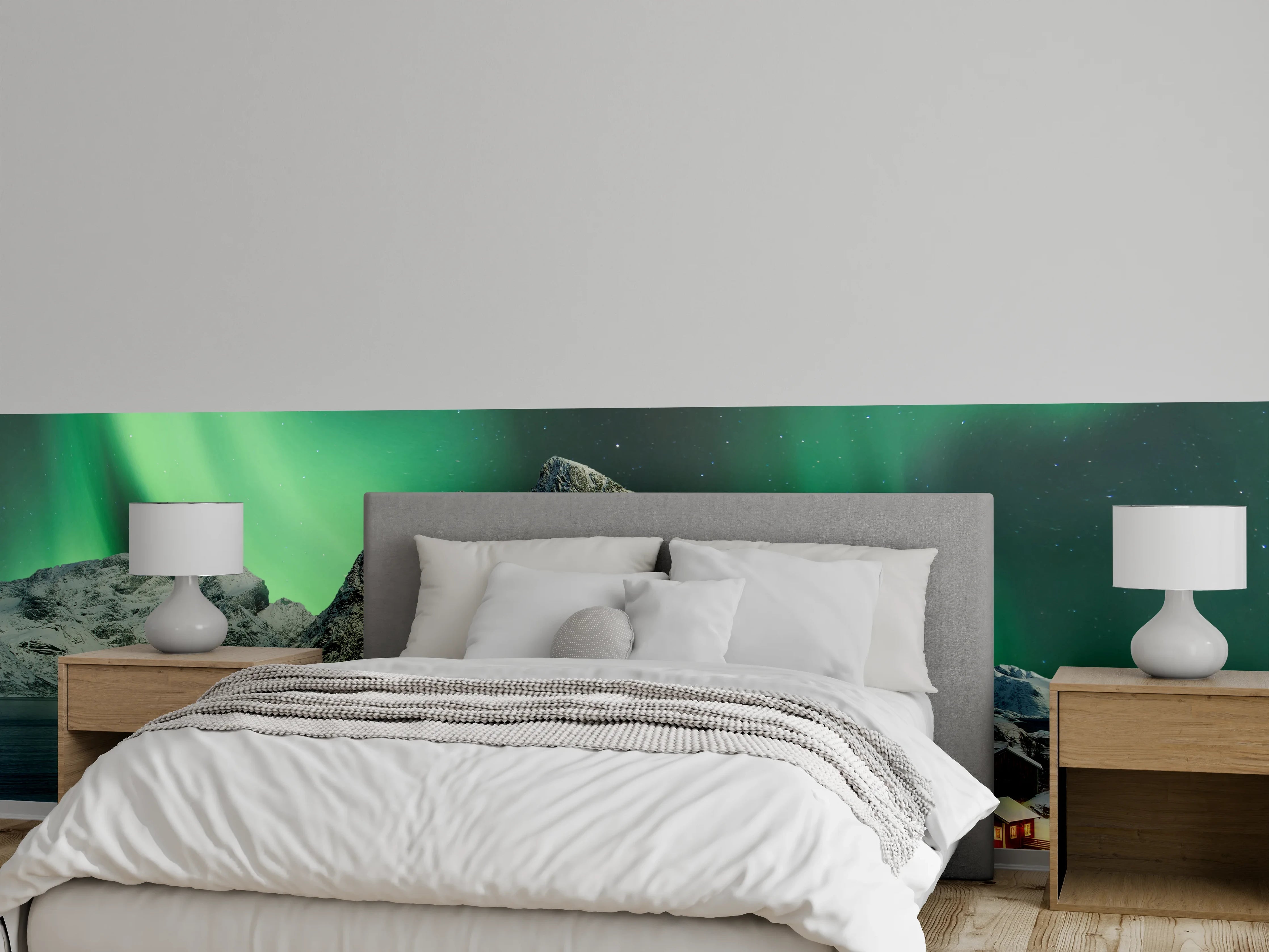 Wandverkleidung Schlafzimmer - Grauschimmer im weißen Winterlicht