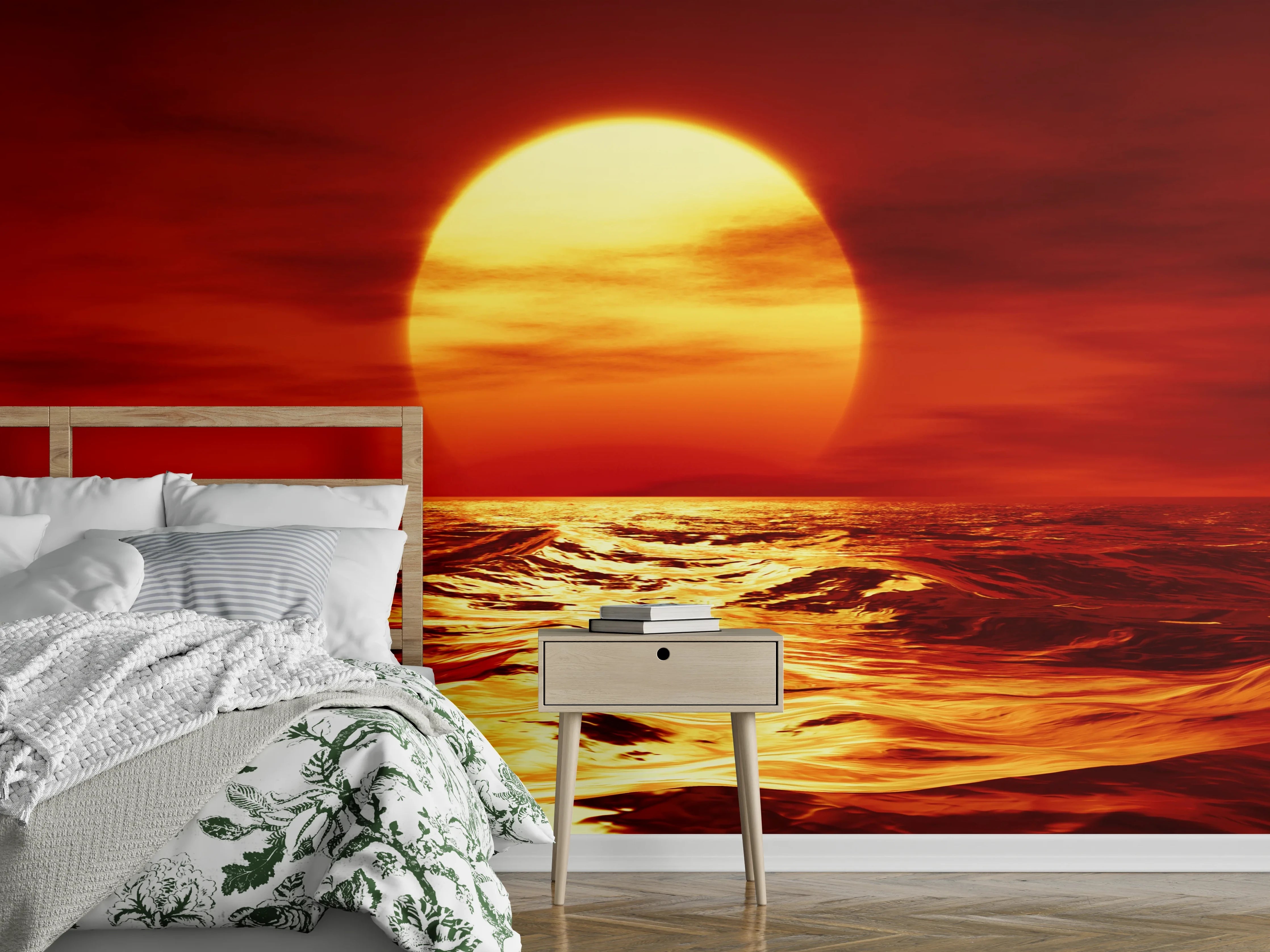 Wandverkleidung Schlafzimmer - Grauschimmernde Stille am Meer