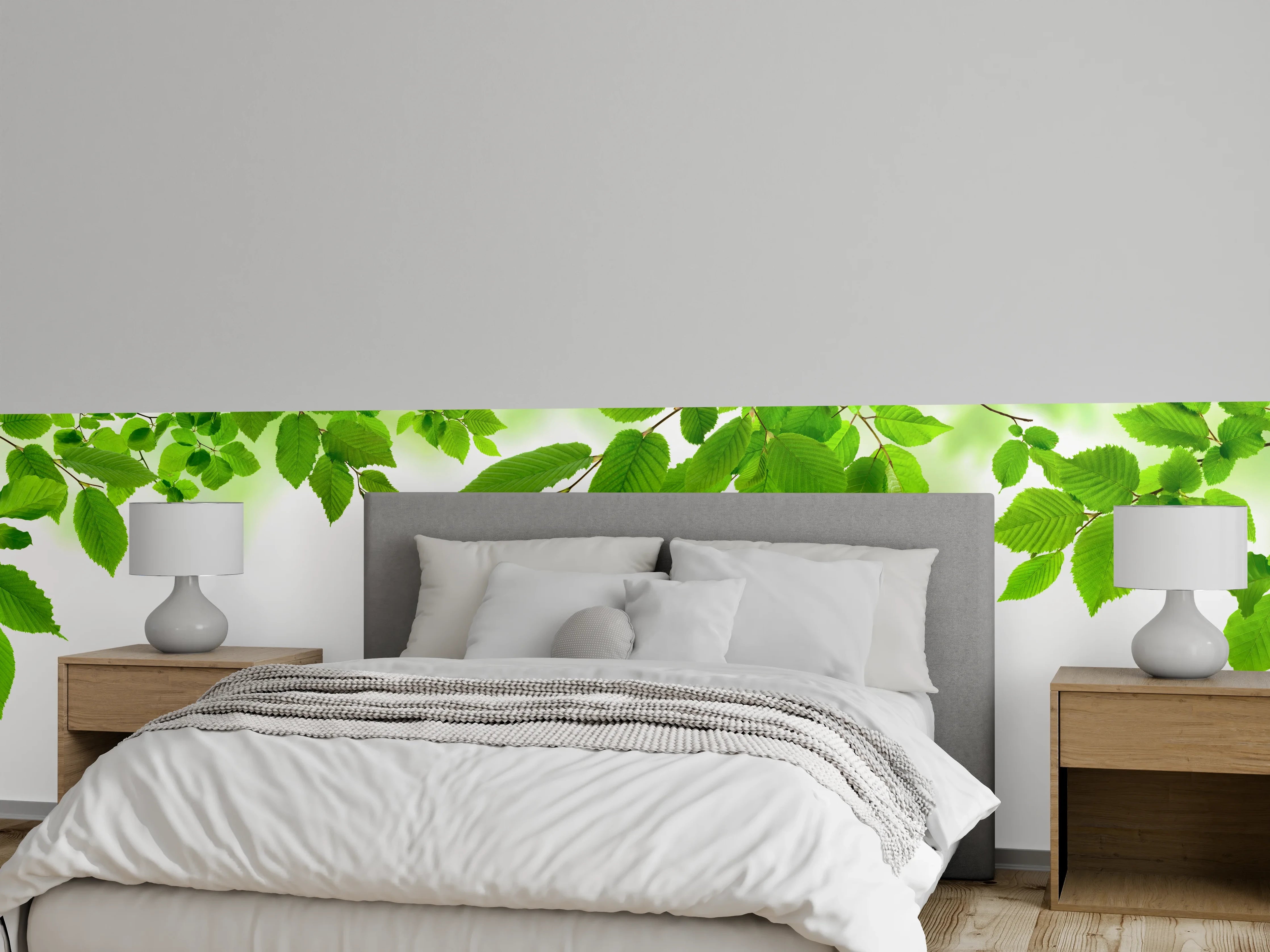 Wandverkleidung Schlafzimmer - Grüne Blätter