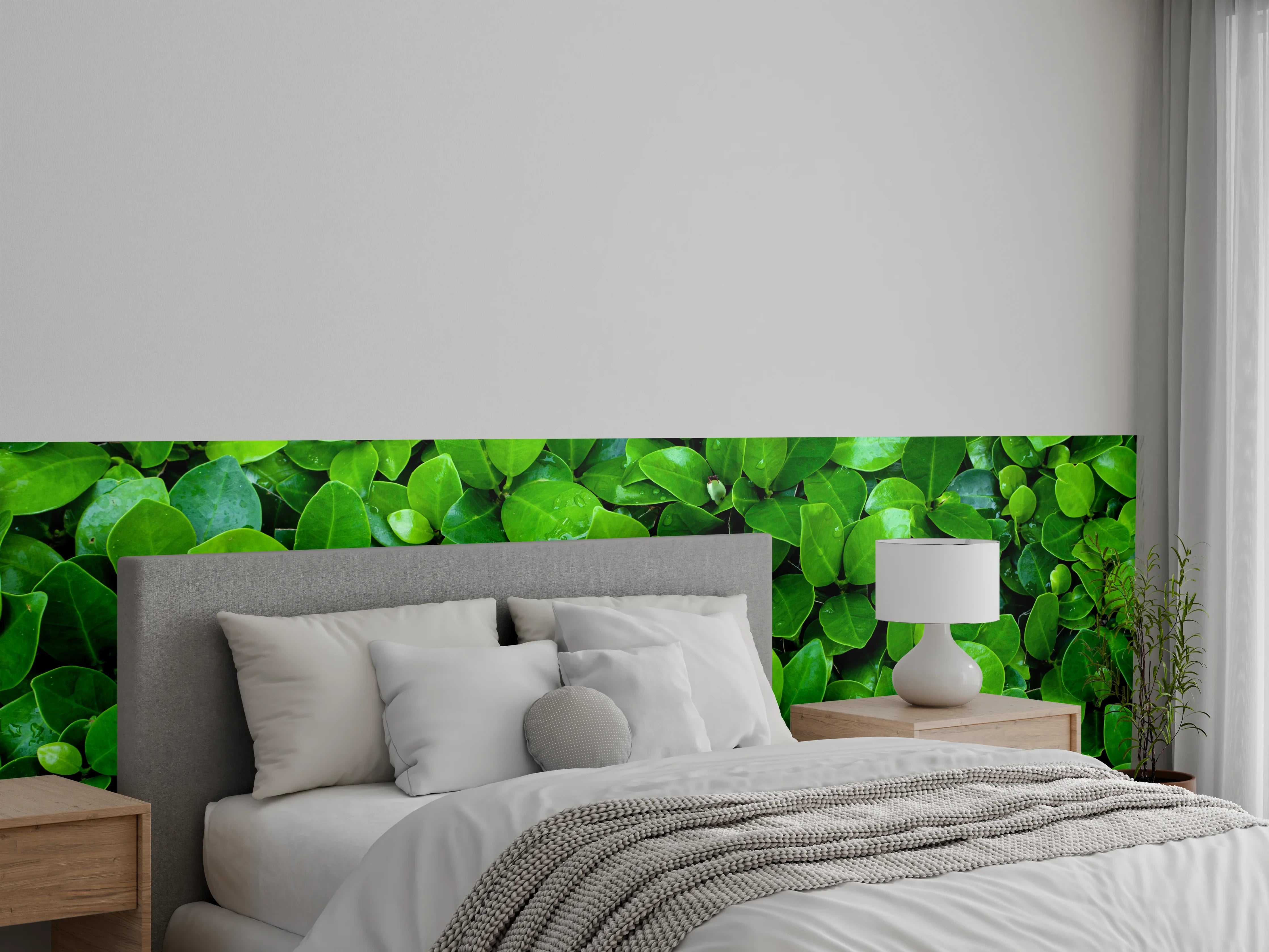 Wandverkleidung Schlafzimmer - Grüne Blattstruktur – Natürliche Frische