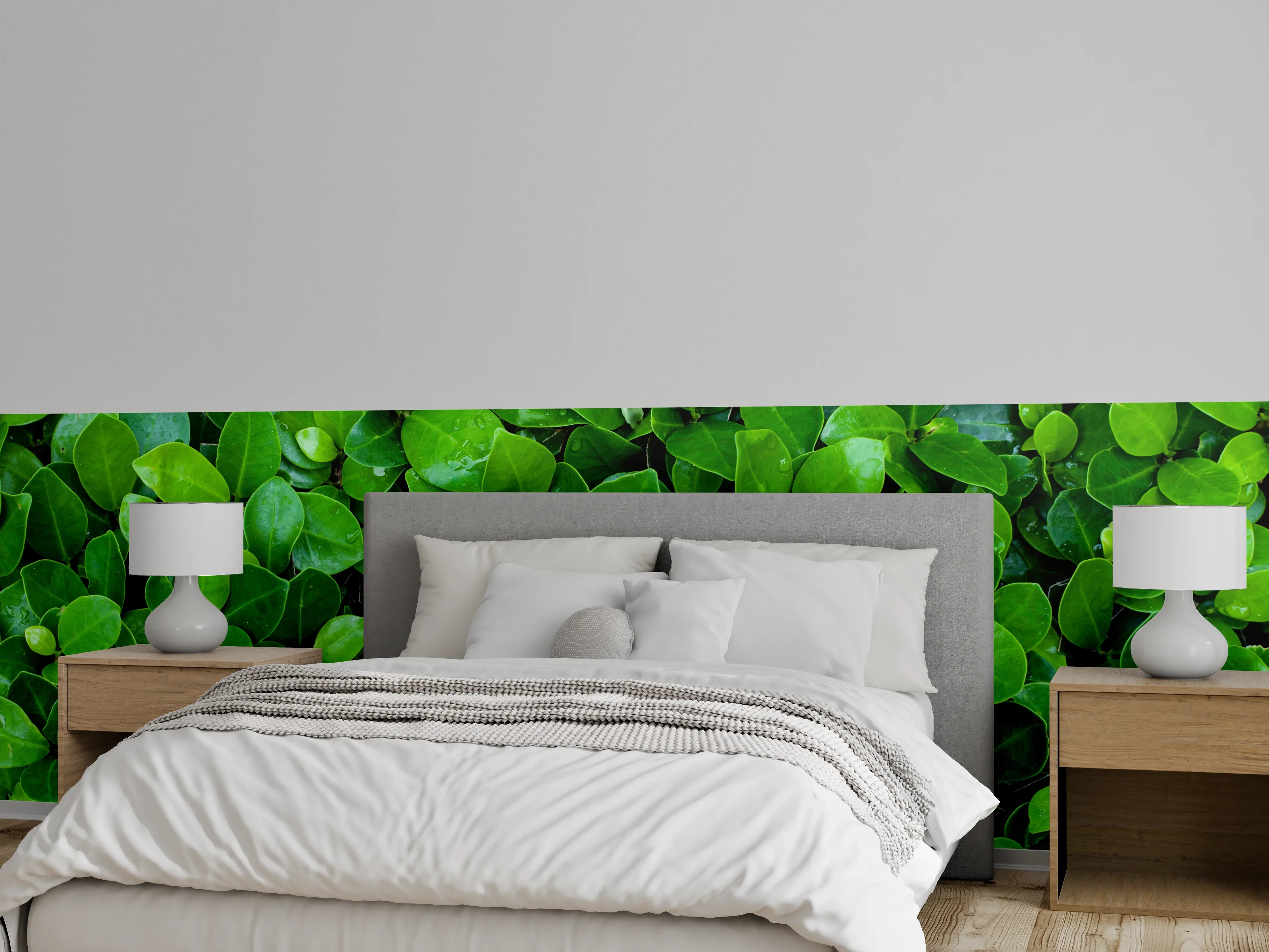 Wandverkleidung Schlafzimmer - Grüne Blattstruktur – Natürliche Frische