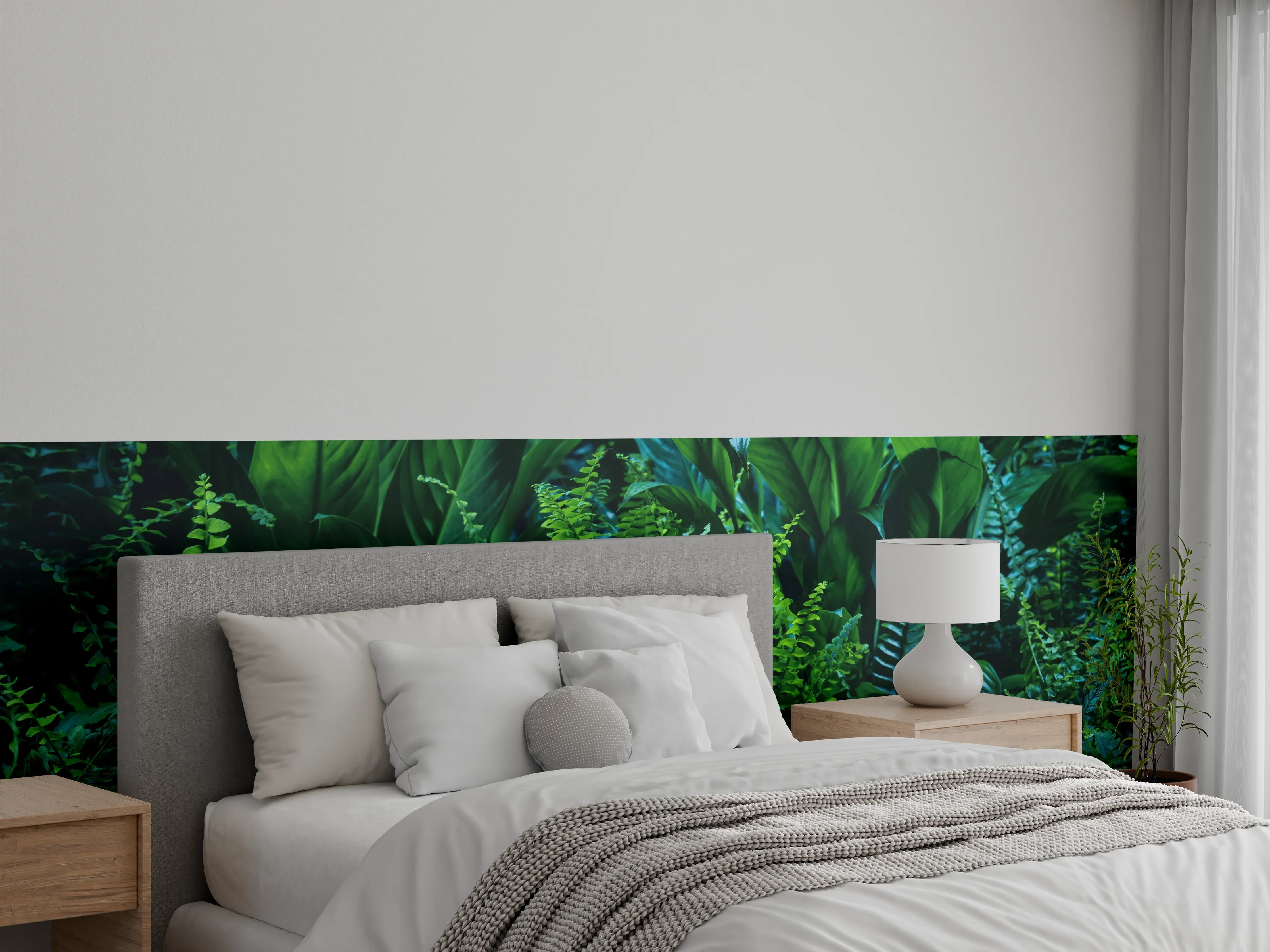 Wandverkleidung Schlafzimmer - Grüne Farn Blatt Textur
