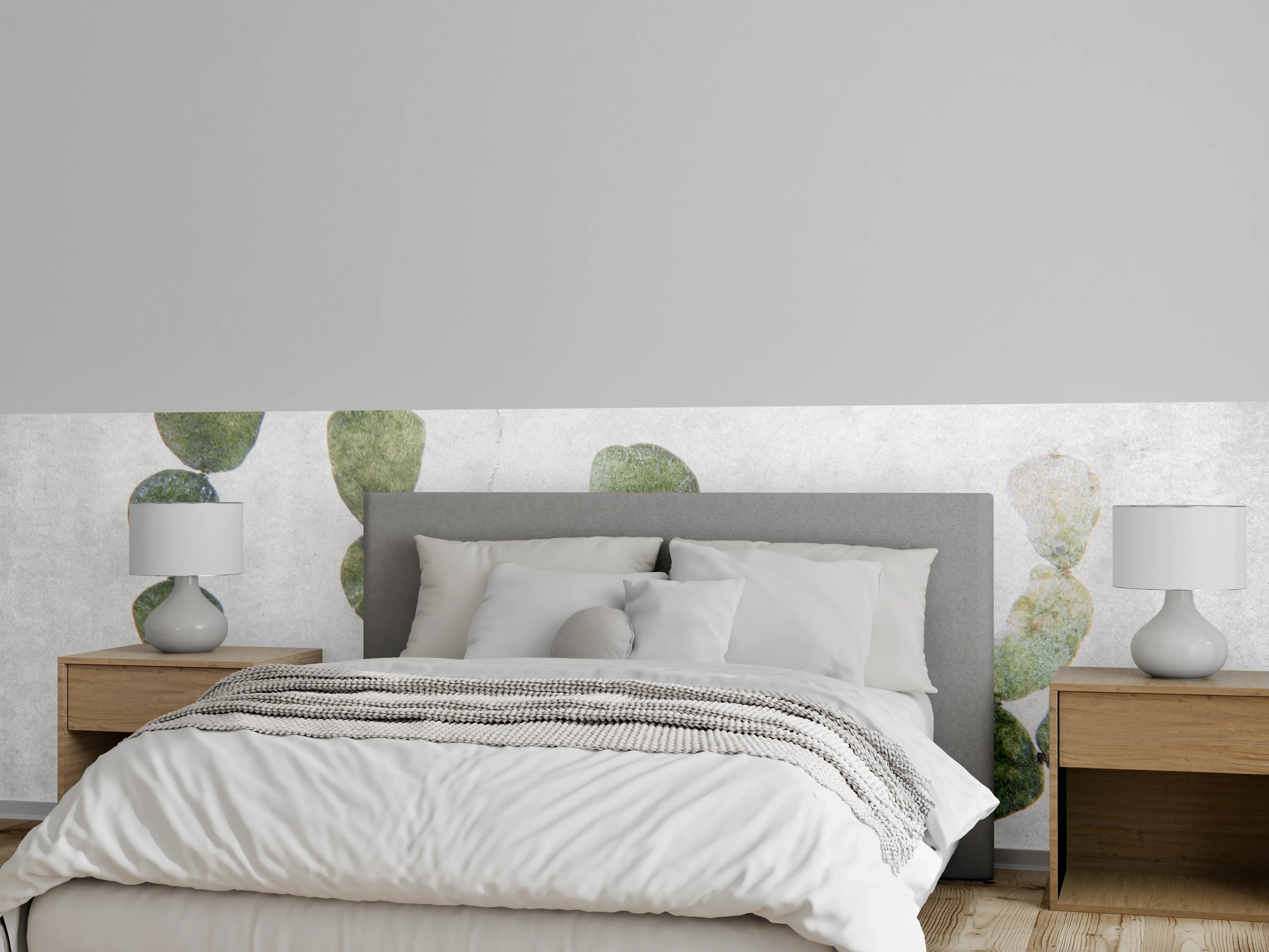 Wandverkleidung Schlafzimmer - Grüne Pflanze auf hellem Hintergrund
