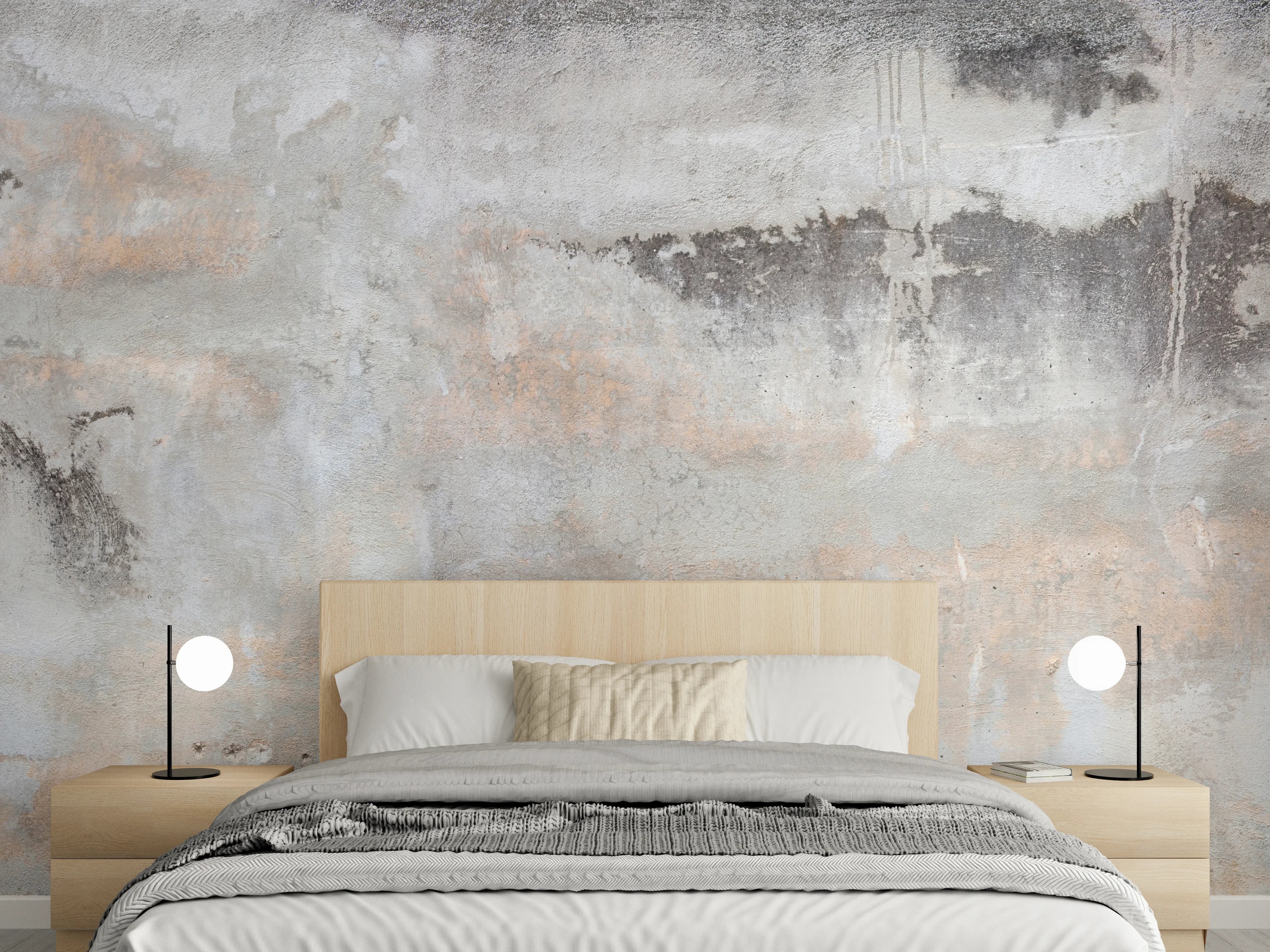 Wandverkleidung Schlafzimmer - Grunge Betonwand