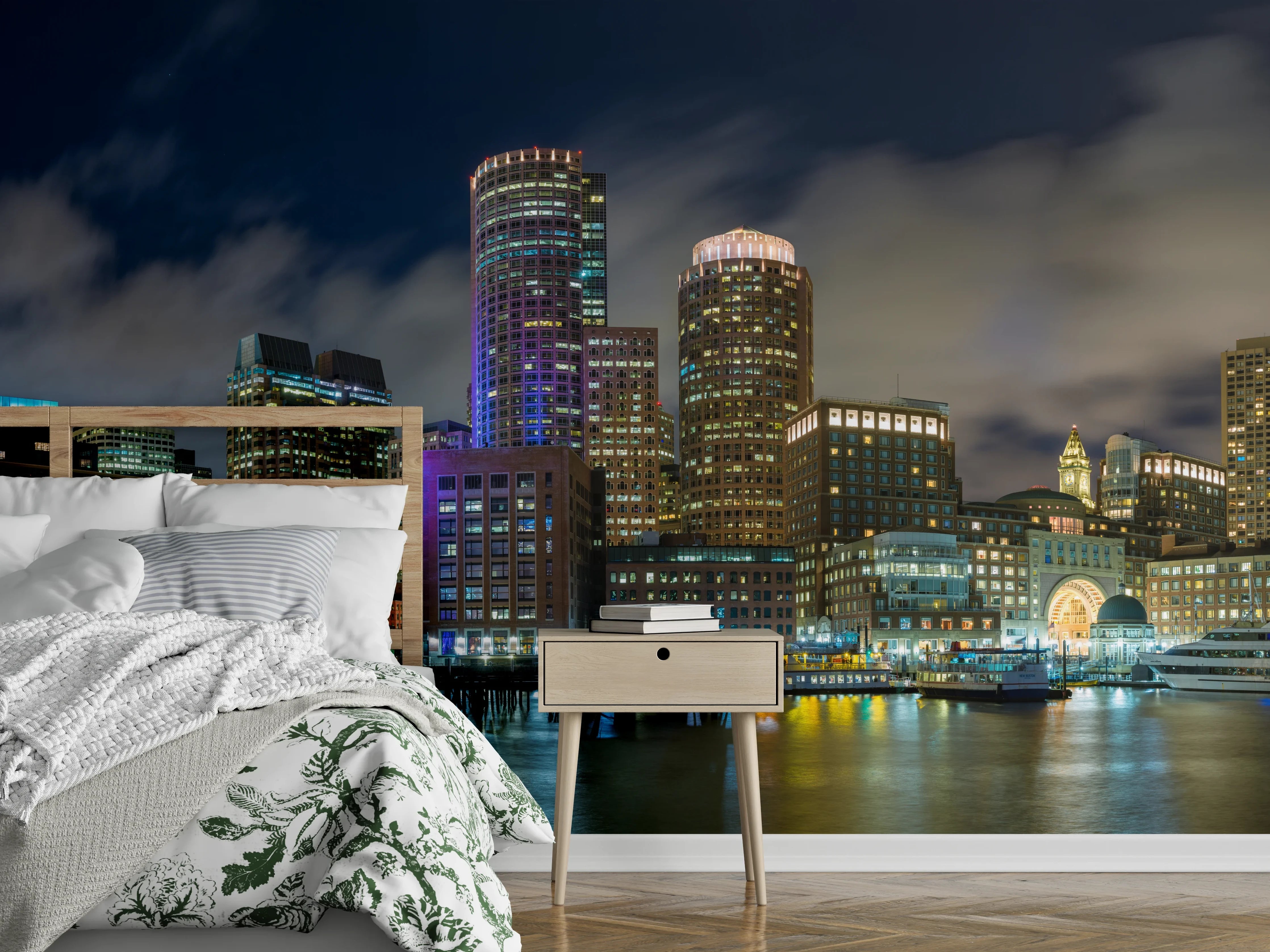 Wandverkleidung Schlafzimmer - Hafen von Boston