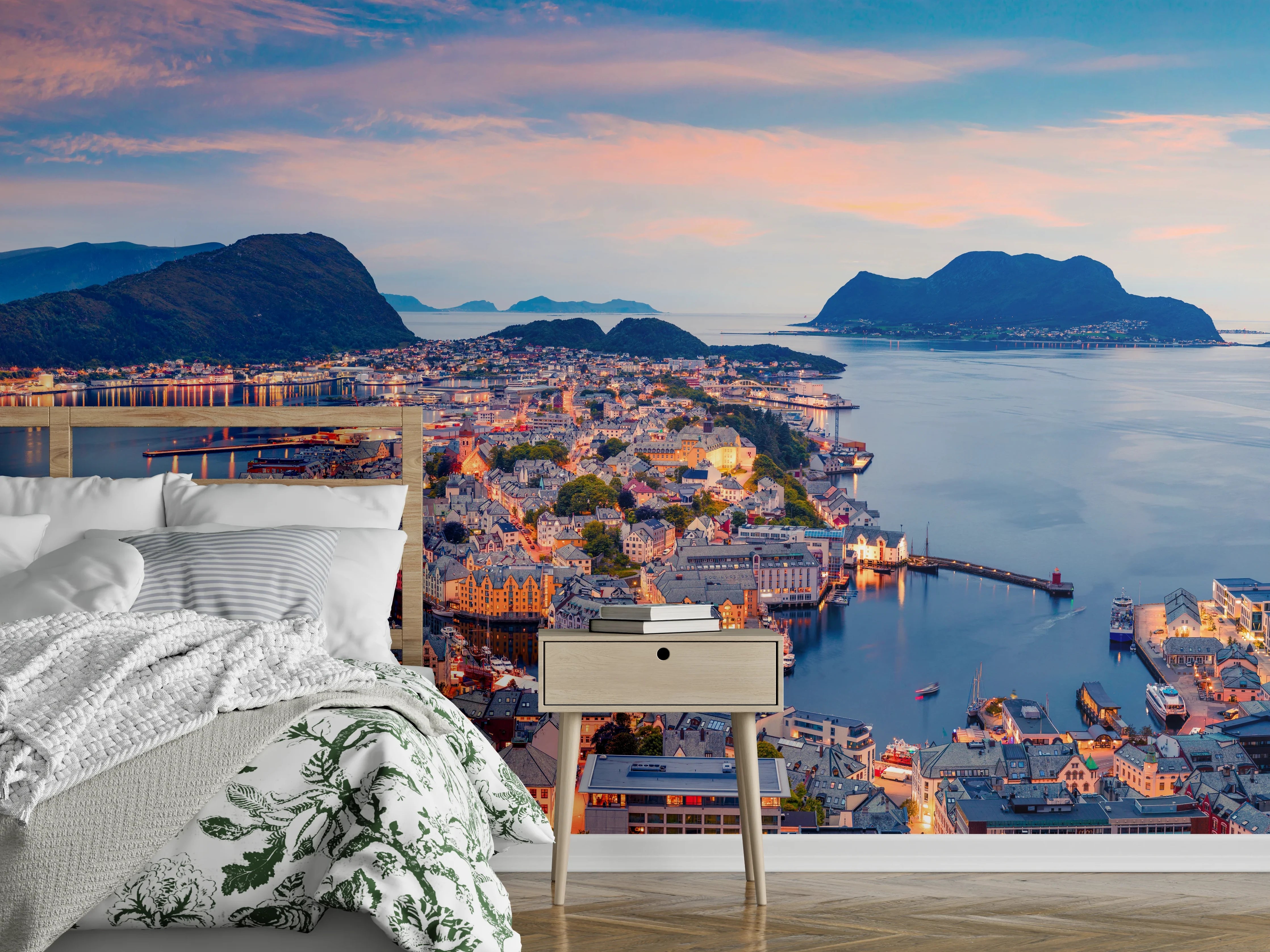 Wandverkleidung Schlafzimmer - Hafenstadt Alesund
