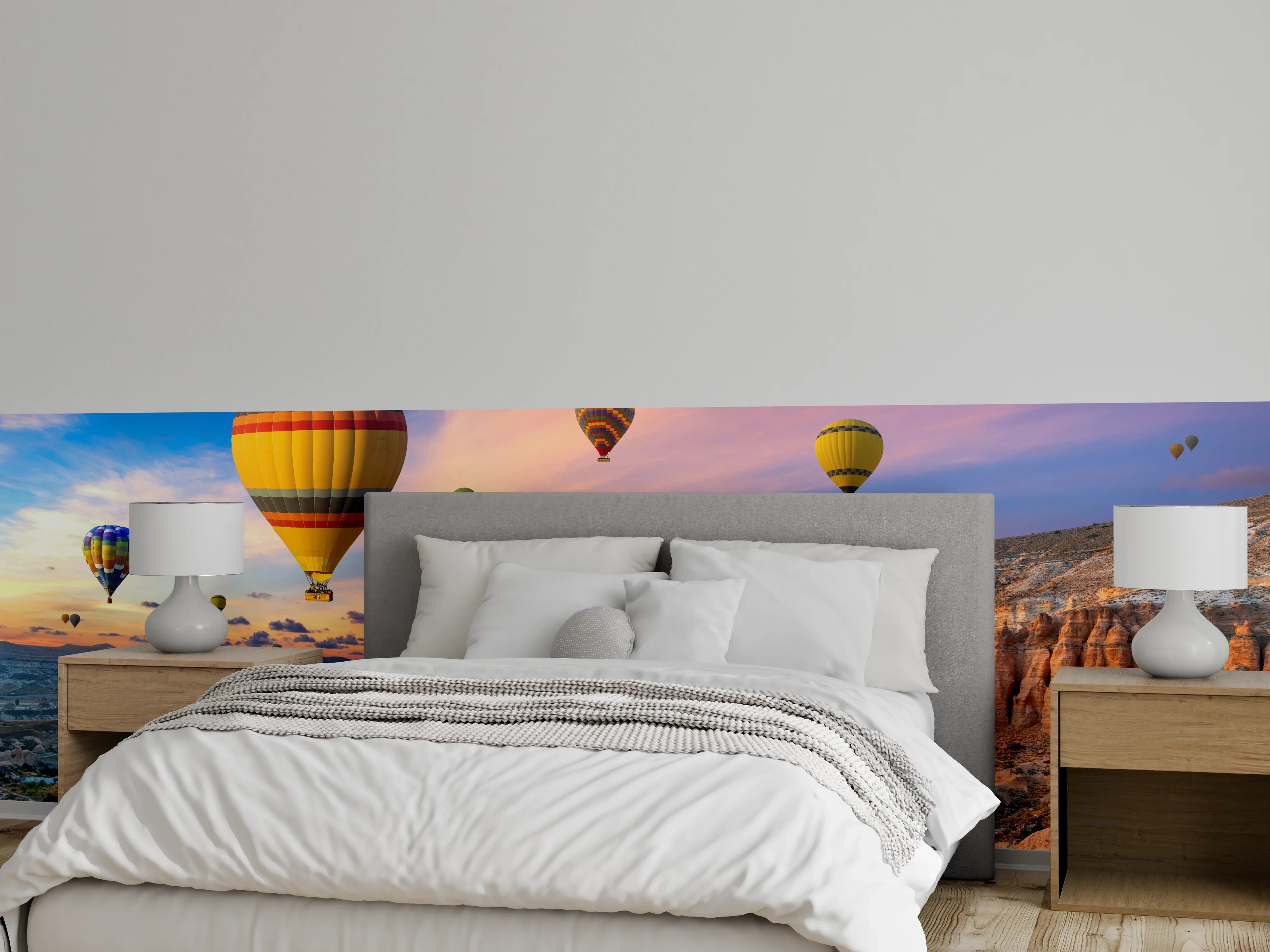 Wandverkleidung Schlafzimmer - Heißluftballons Cappadocia Sonnenaufgang Landschaft