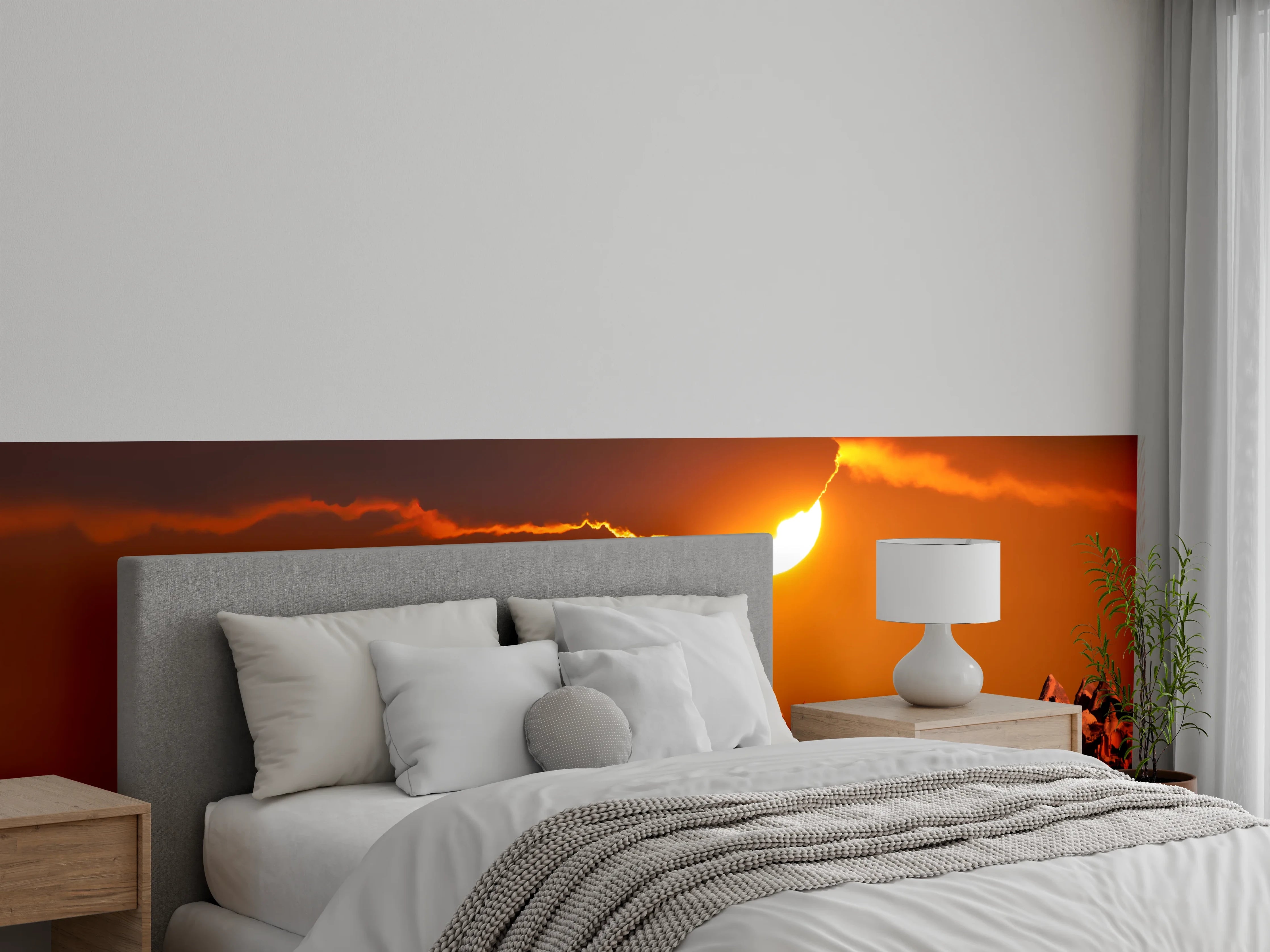 Wandverkleidung Schlafzimmer - Heißluftballons Sonnenuntergang Wüstenlandschaft