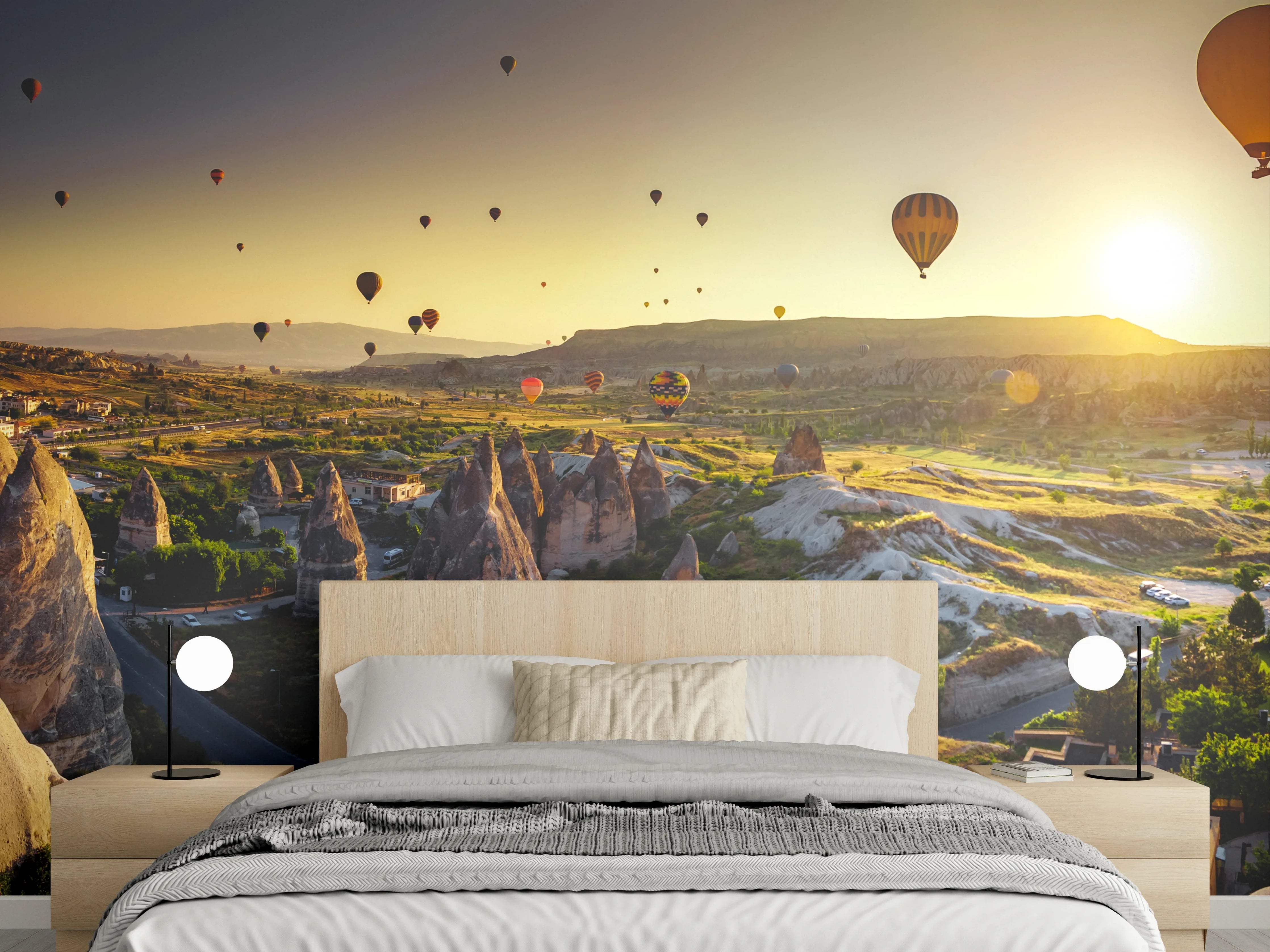 Wandverkleidung Schlafzimmer - Heißluftballons über Kappadokien Panorama