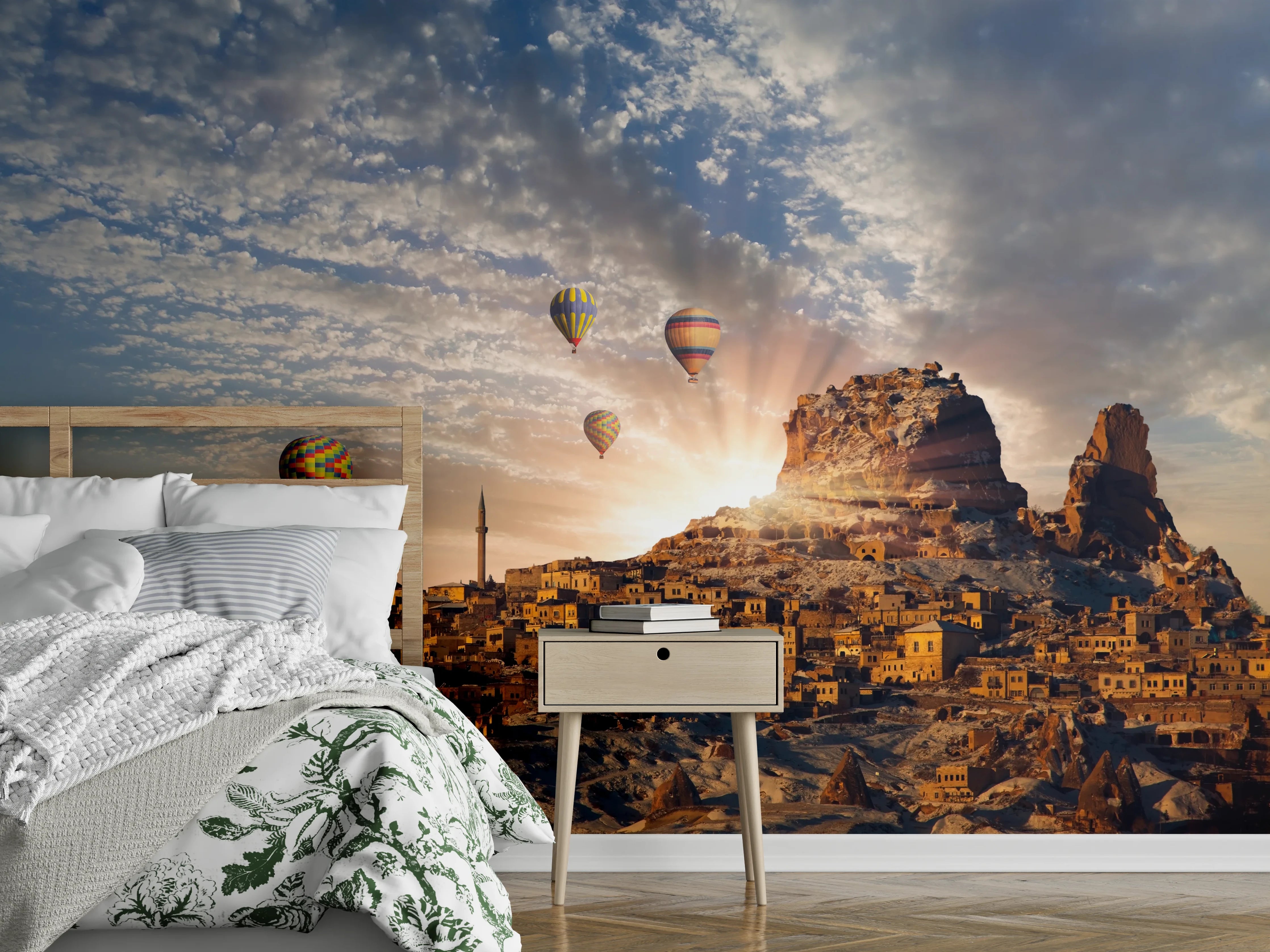 Wandverkleidung Schlafzimmer - Heißluftballons über Kappadokien Sonnenaufgang