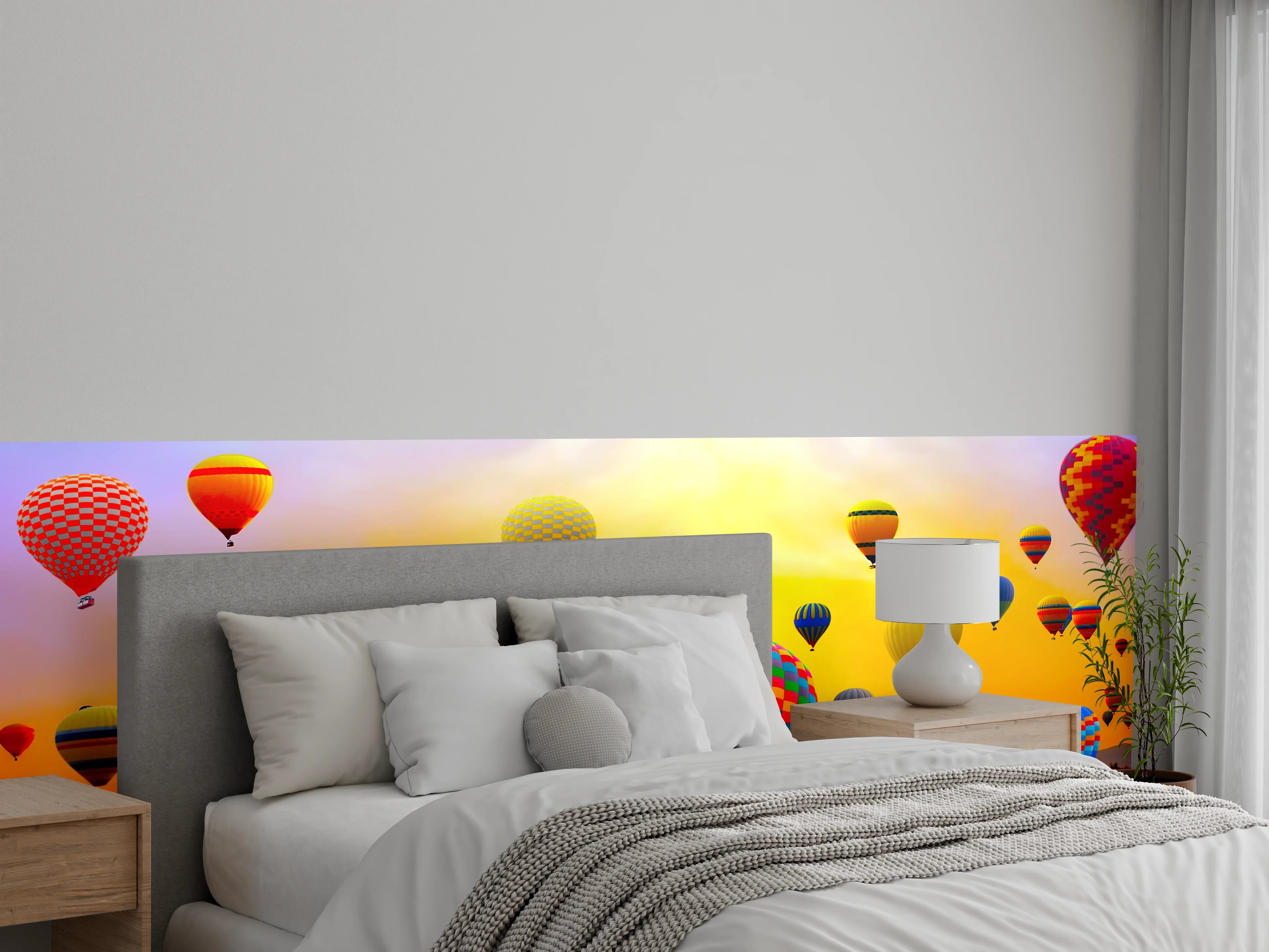 Wandverkleidung Schlafzimmer - Heißluftballons vor Sonnenaufgang