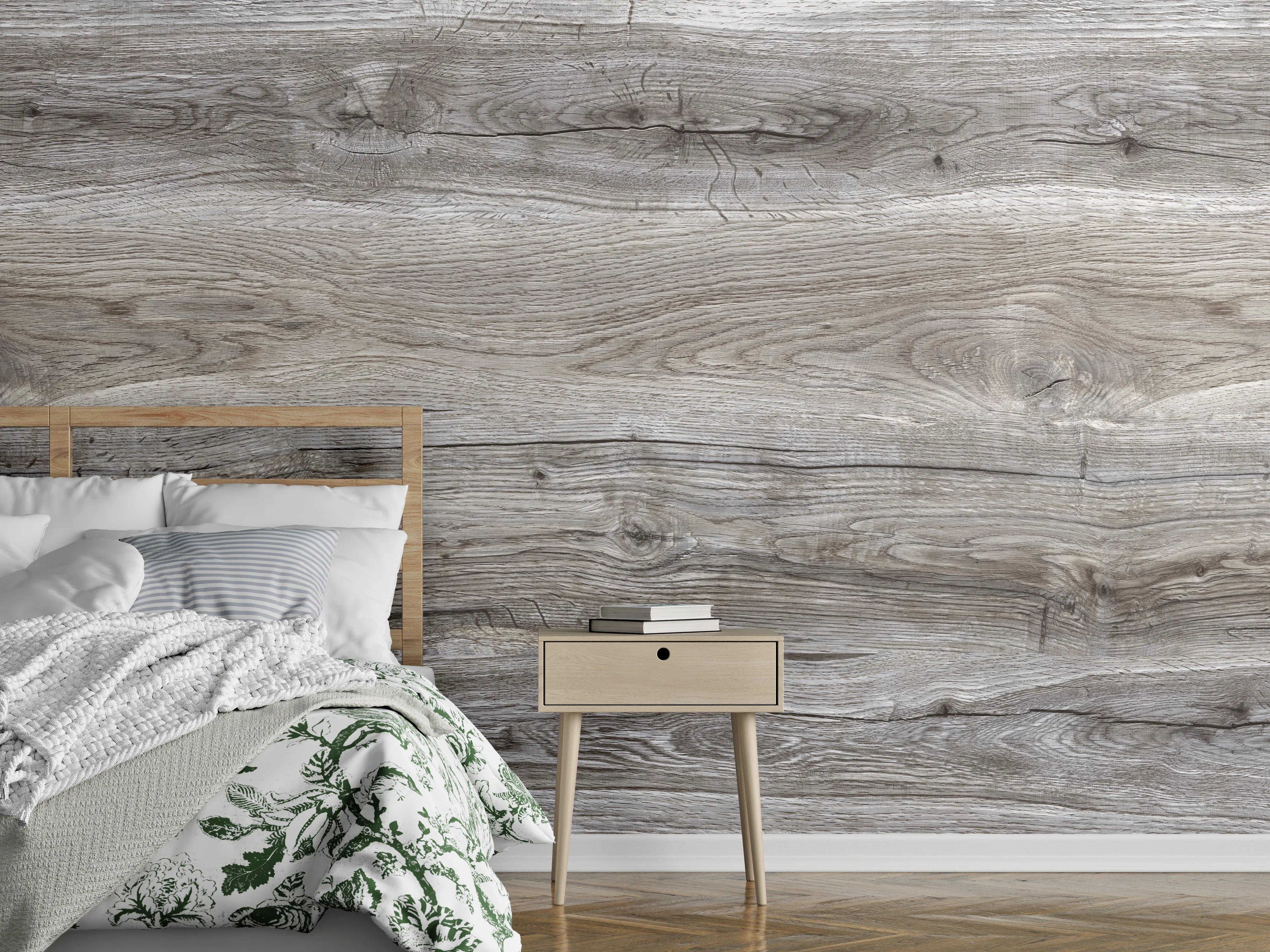 Wandverkleidung Schlafzimmer - Hell-braune Holz Textur