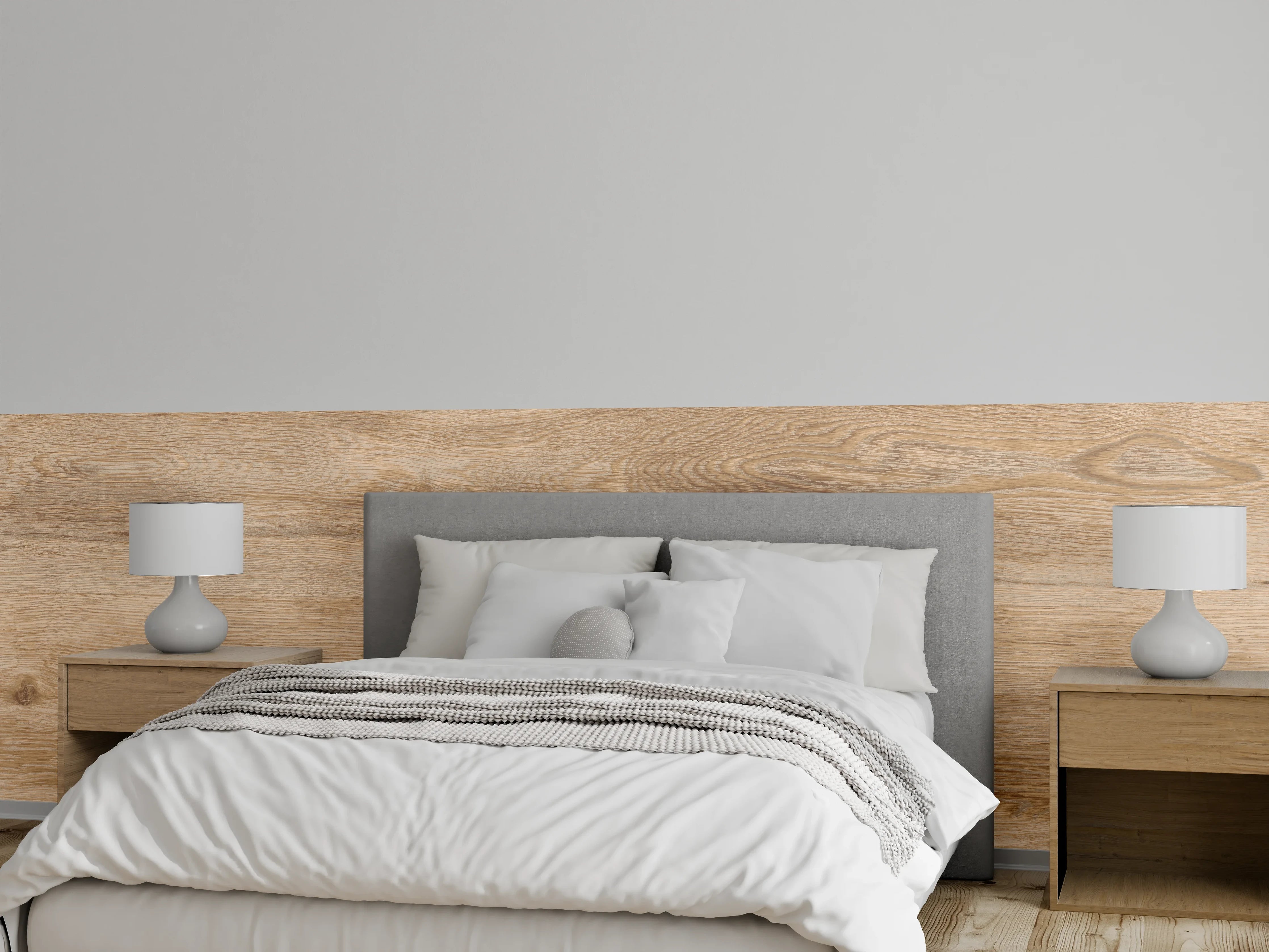 Wandverkleidung Schlafzimmer - Hellbraunes Eichenholz