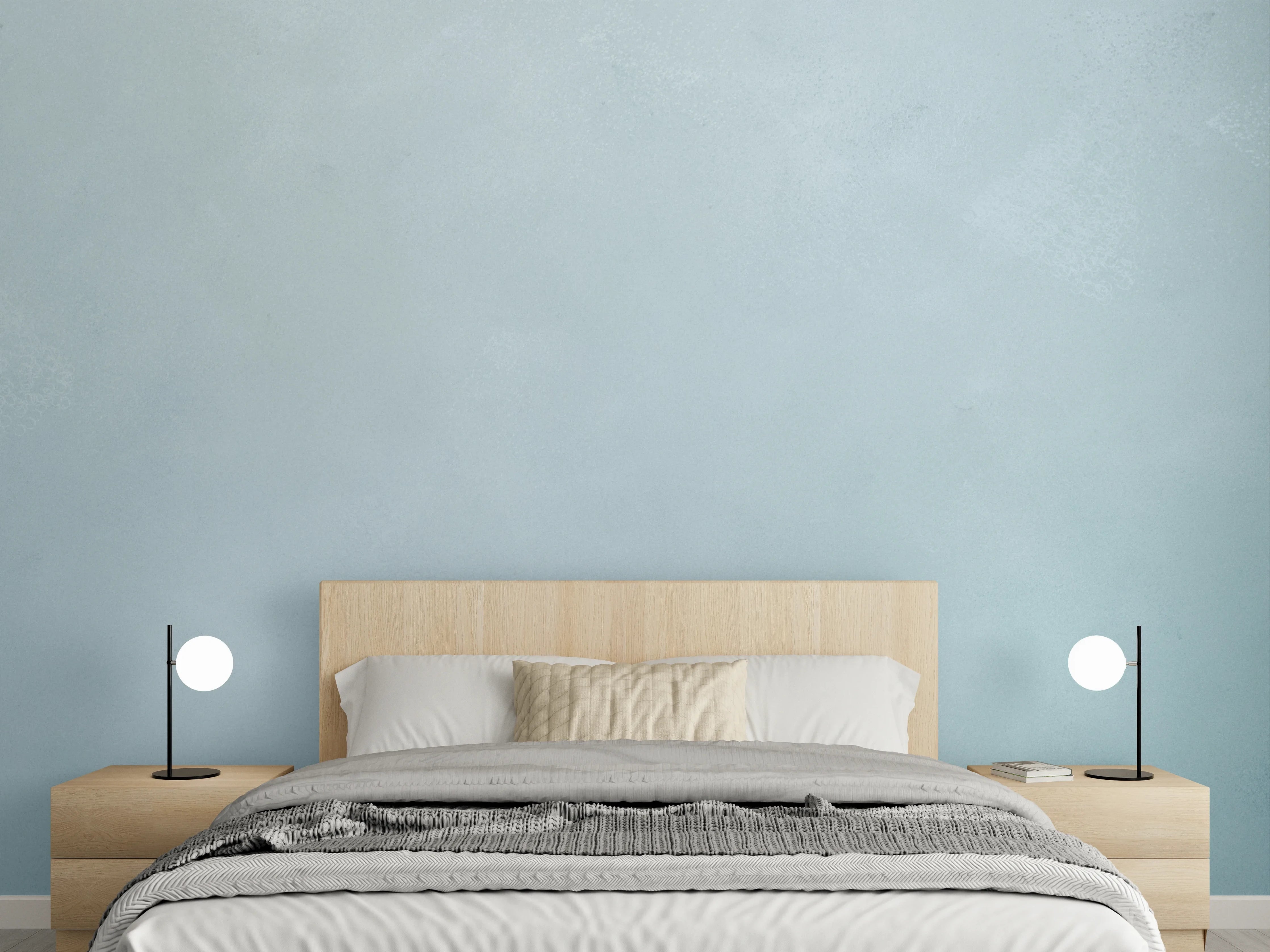 Wandverkleidung Schlafzimmer - Helle Marmor-Optik Wandgestaltung Grau Weiß