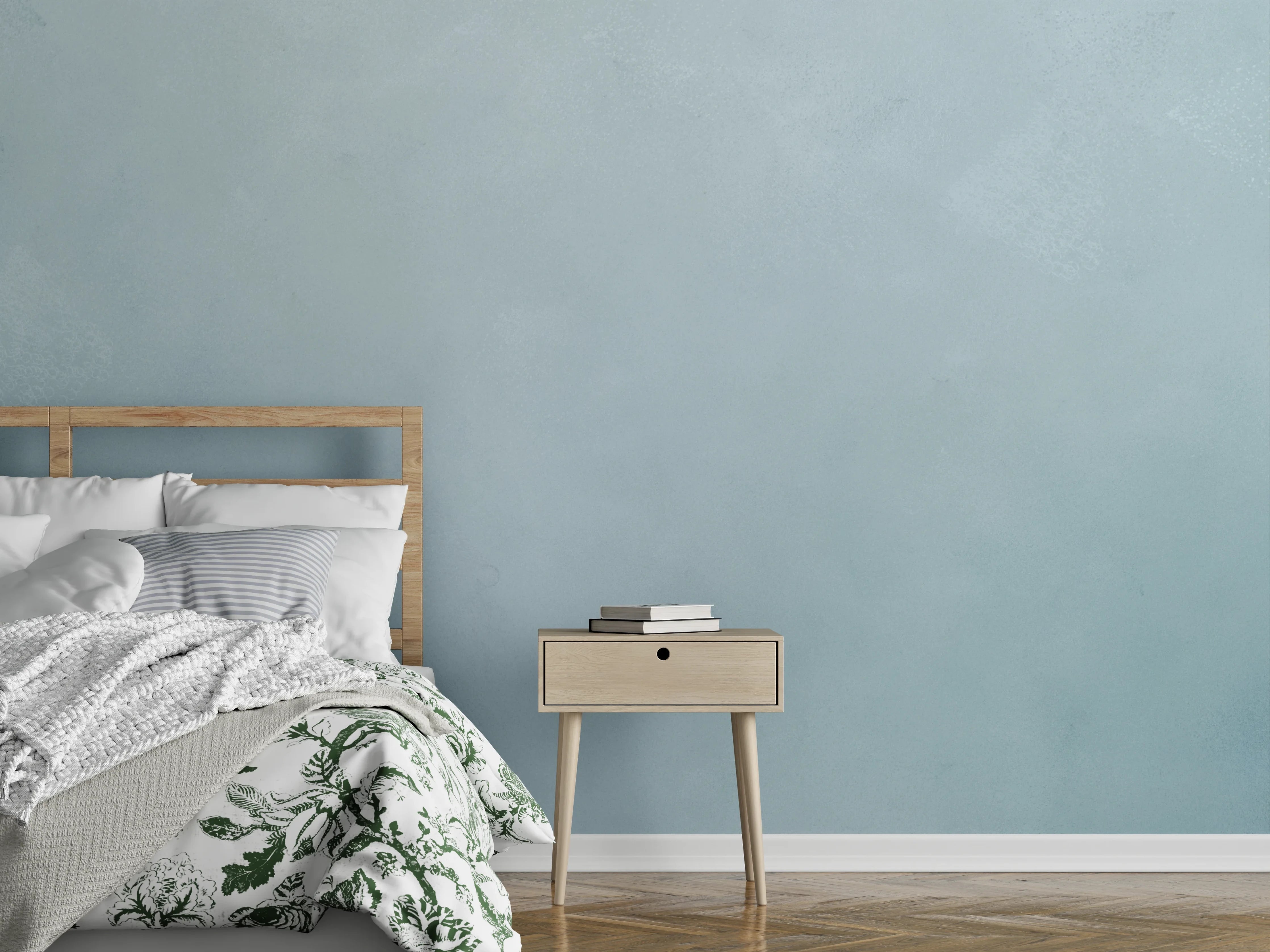 Wandverkleidung Schlafzimmer - Helle Marmor-Optik Wandgestaltung Grau Weiß