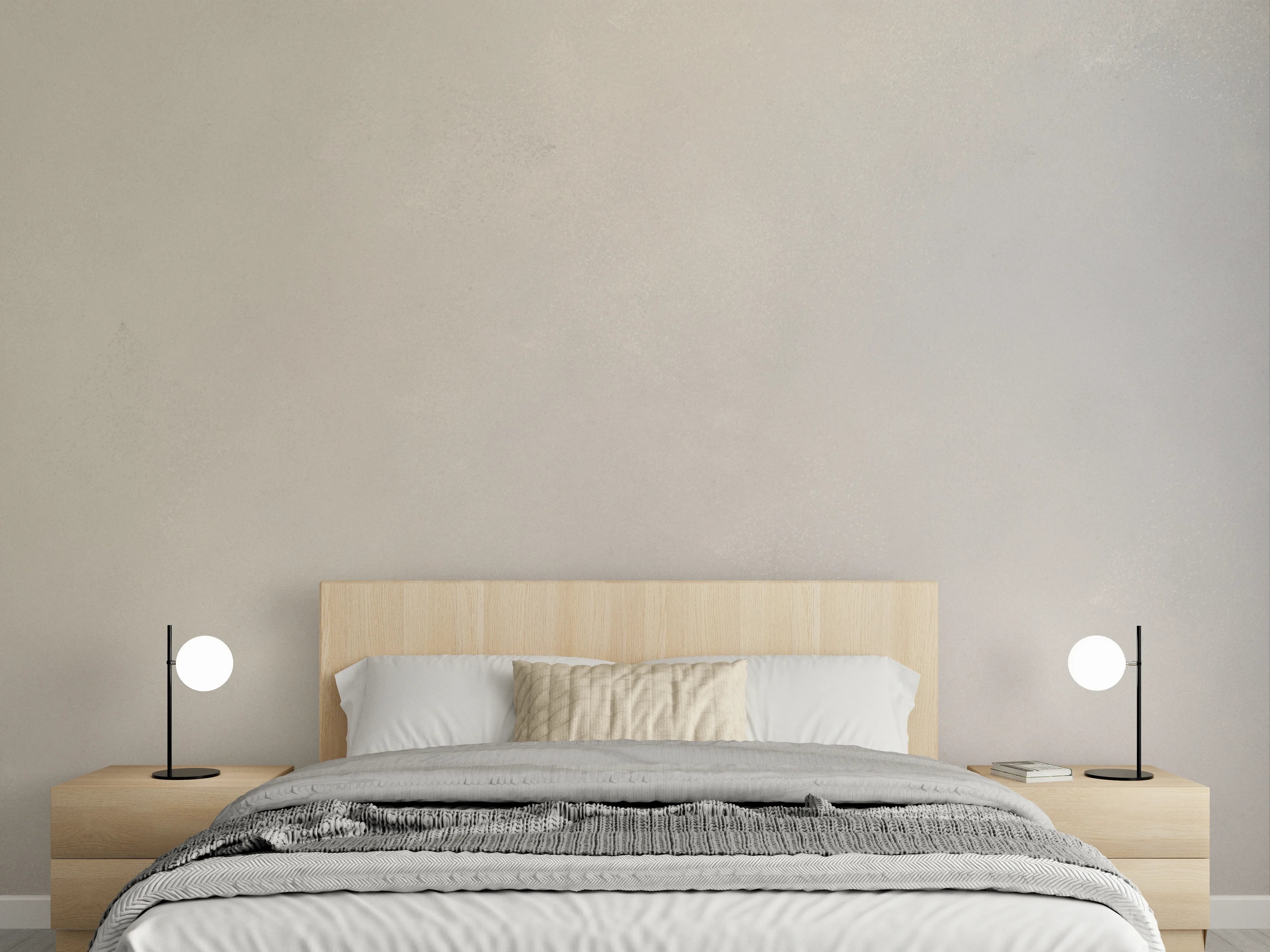 Wandverkleidung Schlafzimmer - Helle Wandgestaltung mit Weiß und Grau