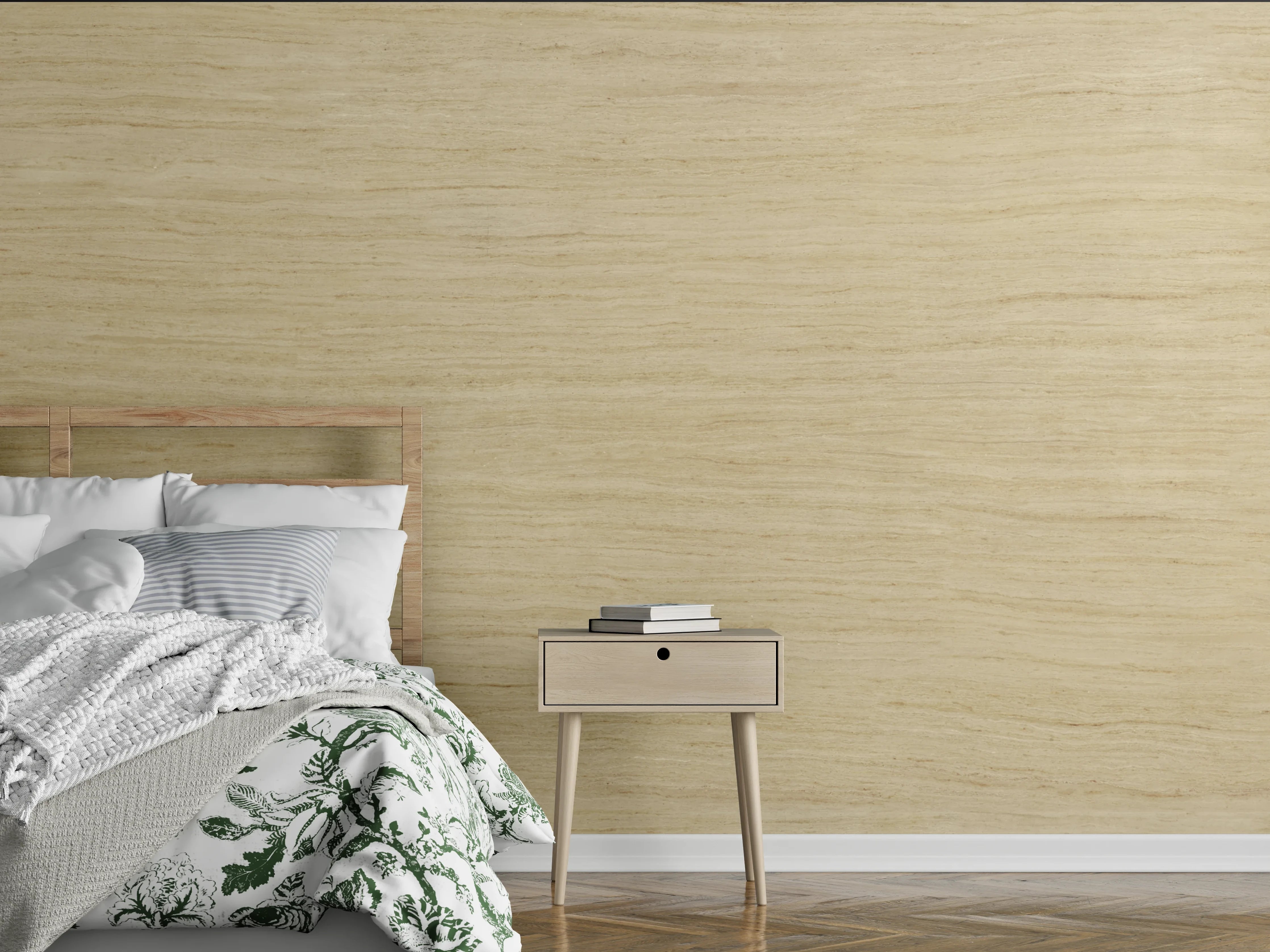 Wandverkleidung Schlafzimmer - Helle feine Holzoptik