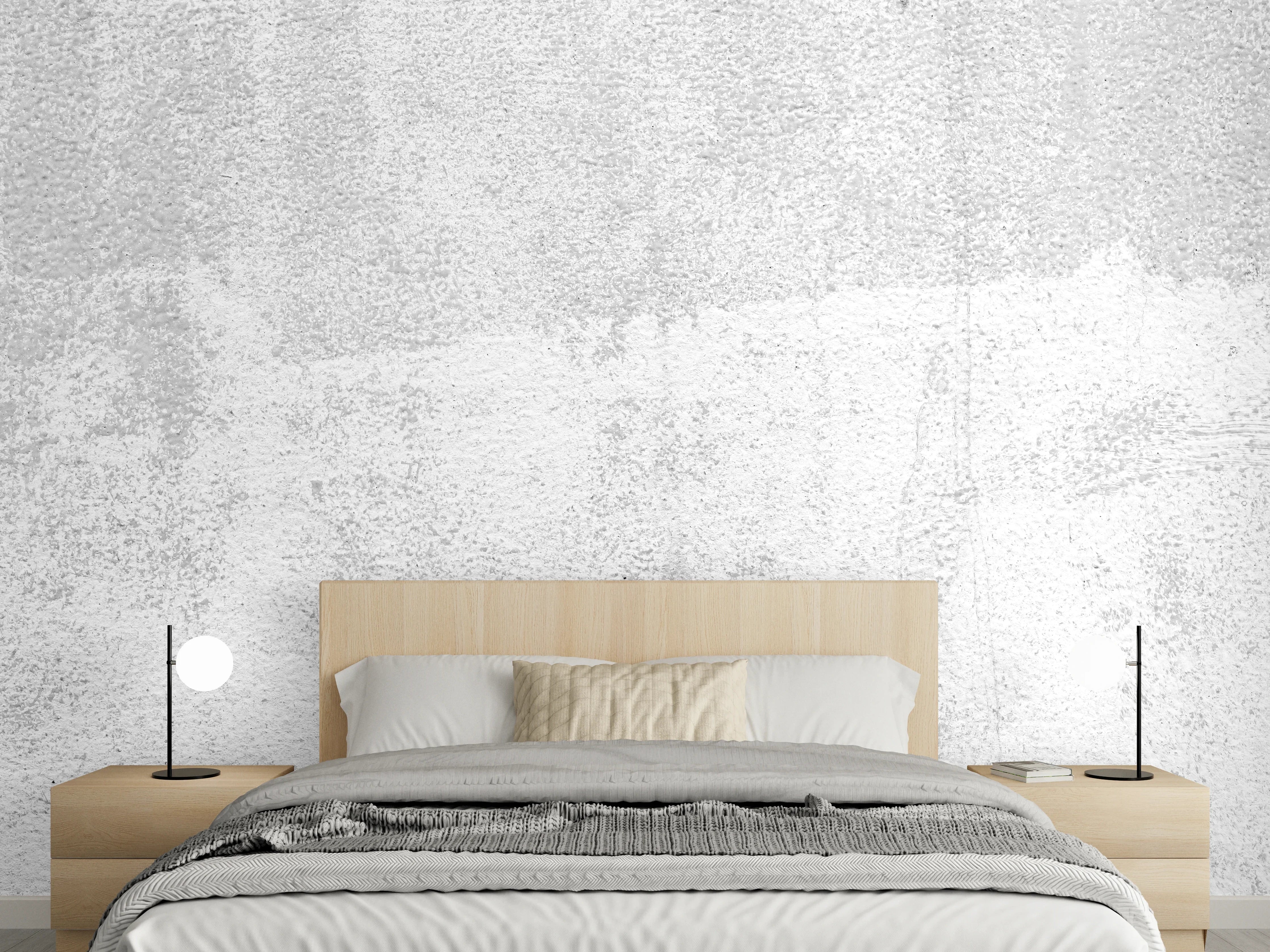 Wandverkleidung Schlafzimmer - Heller Grauschimmer im Beton