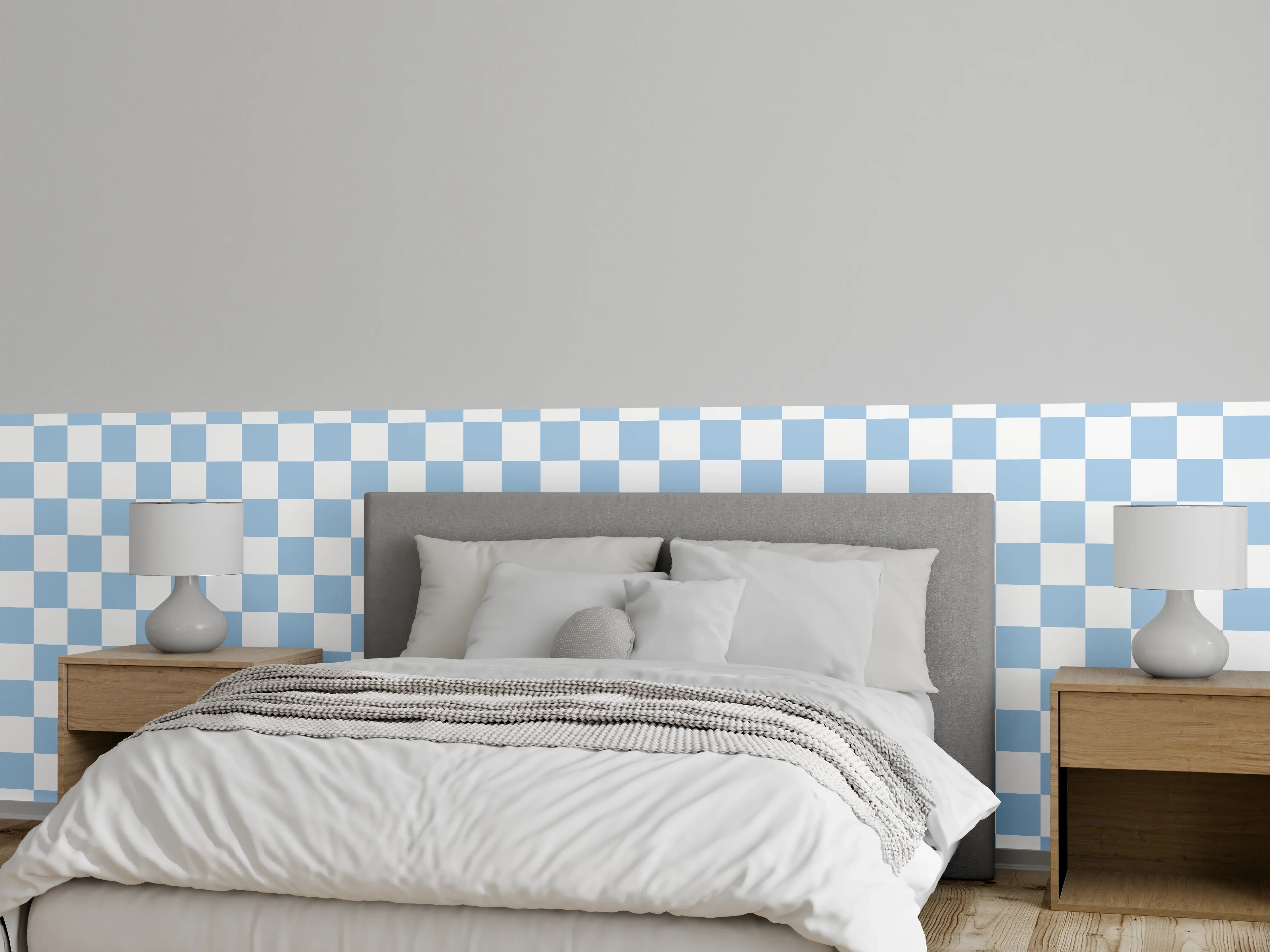 Wandverkleidung Schlafzimmer - Heller Himmel über grünen Wäldern