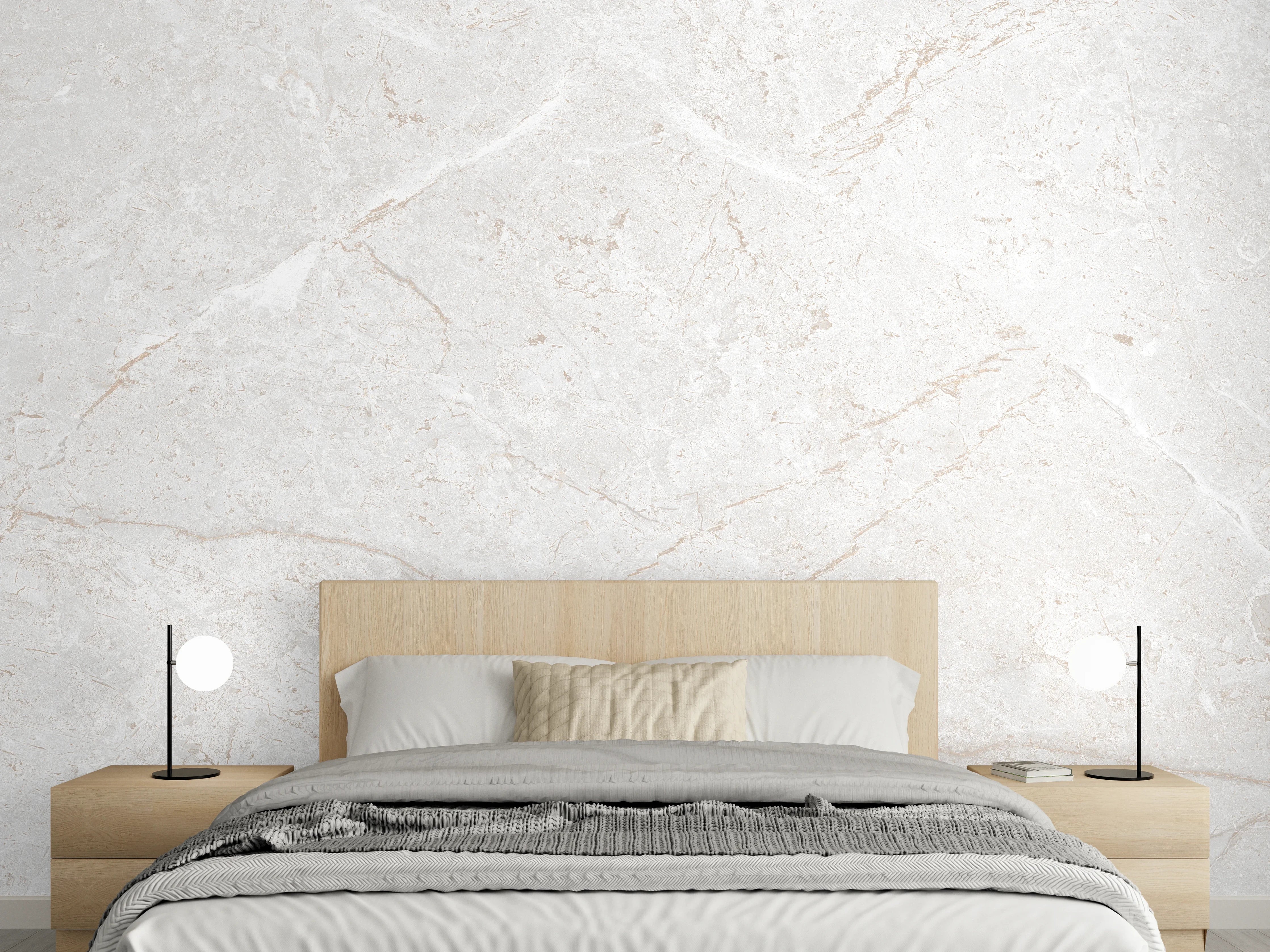 Wandverkleidung Schlafzimmer - Heller Marmor Hintergrund