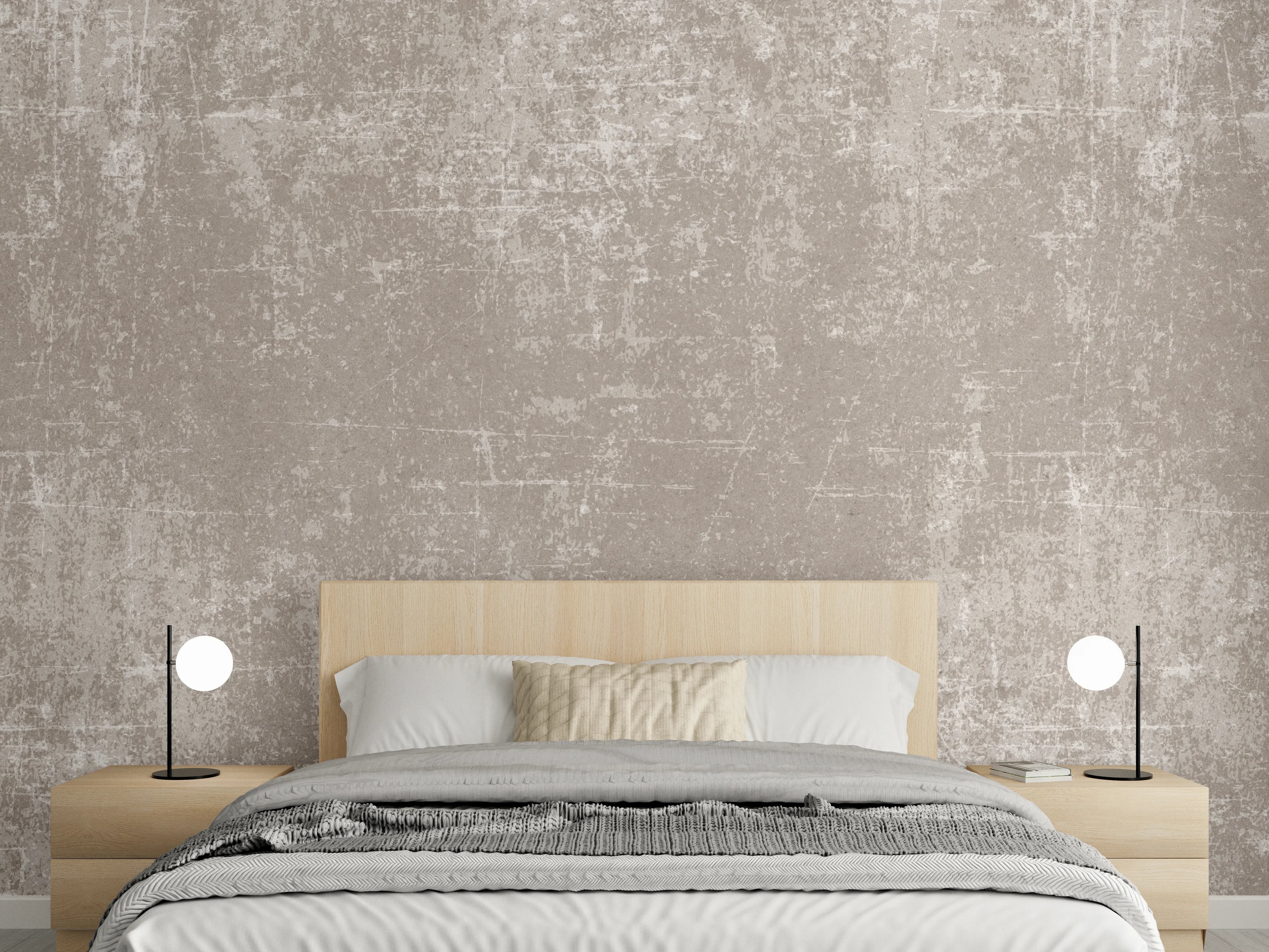 Wandverkleidung Schlafzimmer - Heller Zementhintergrund