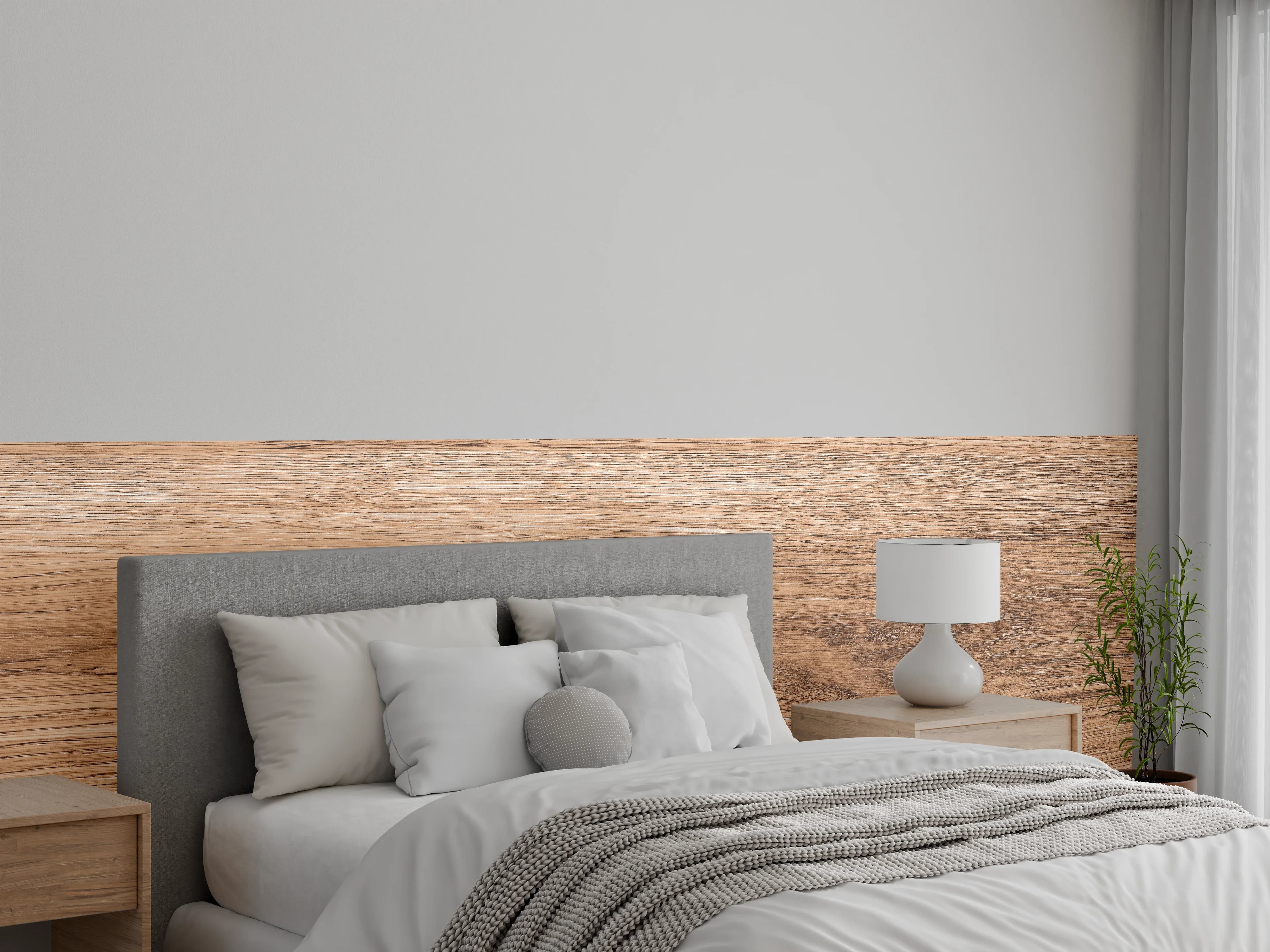 Wandverkleidung Schlafzimmer - Heller natürlicher Holzhintergrund