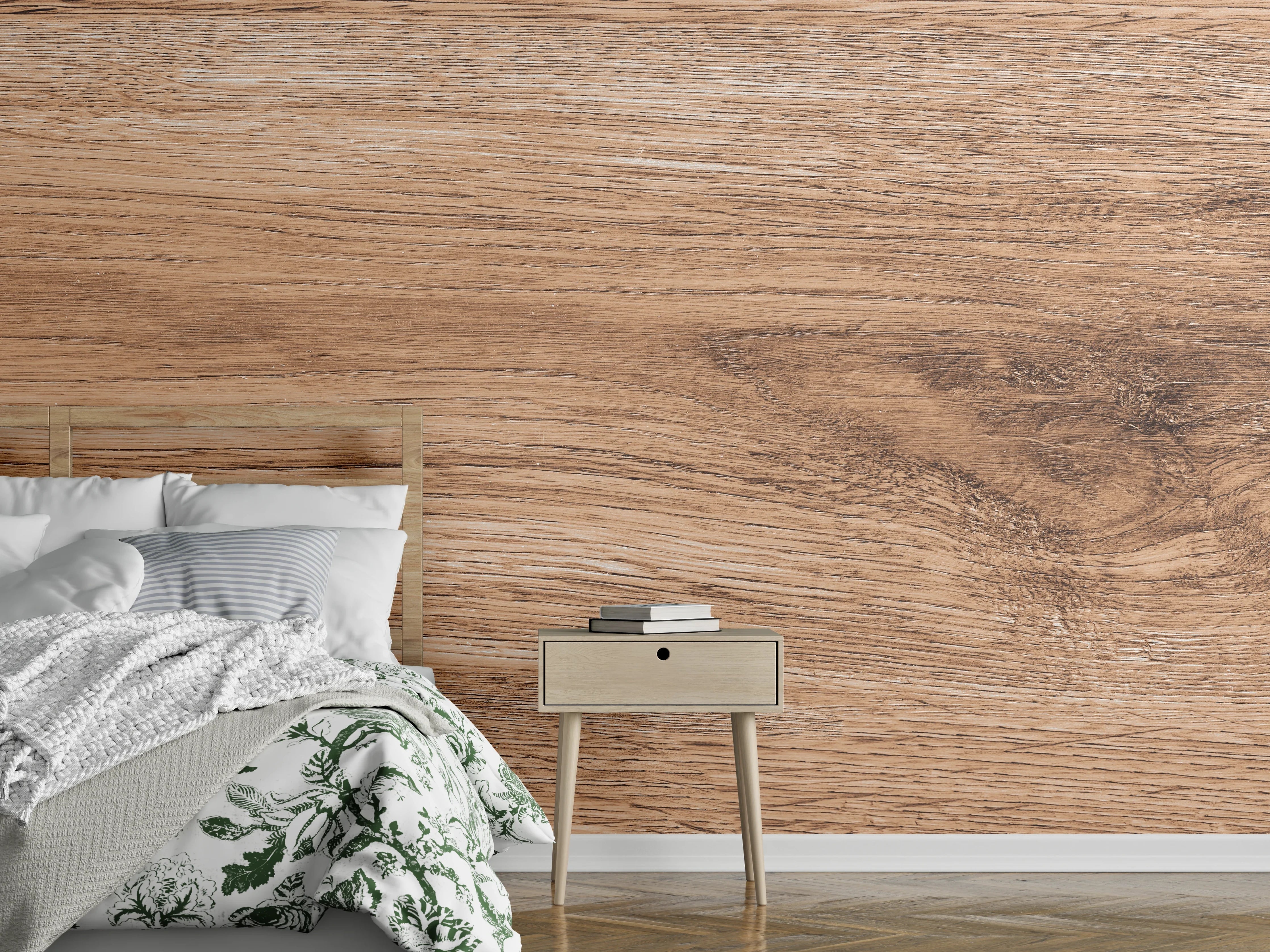 Wandverkleidung Schlafzimmer - Heller natürlicher Holzhintergrund