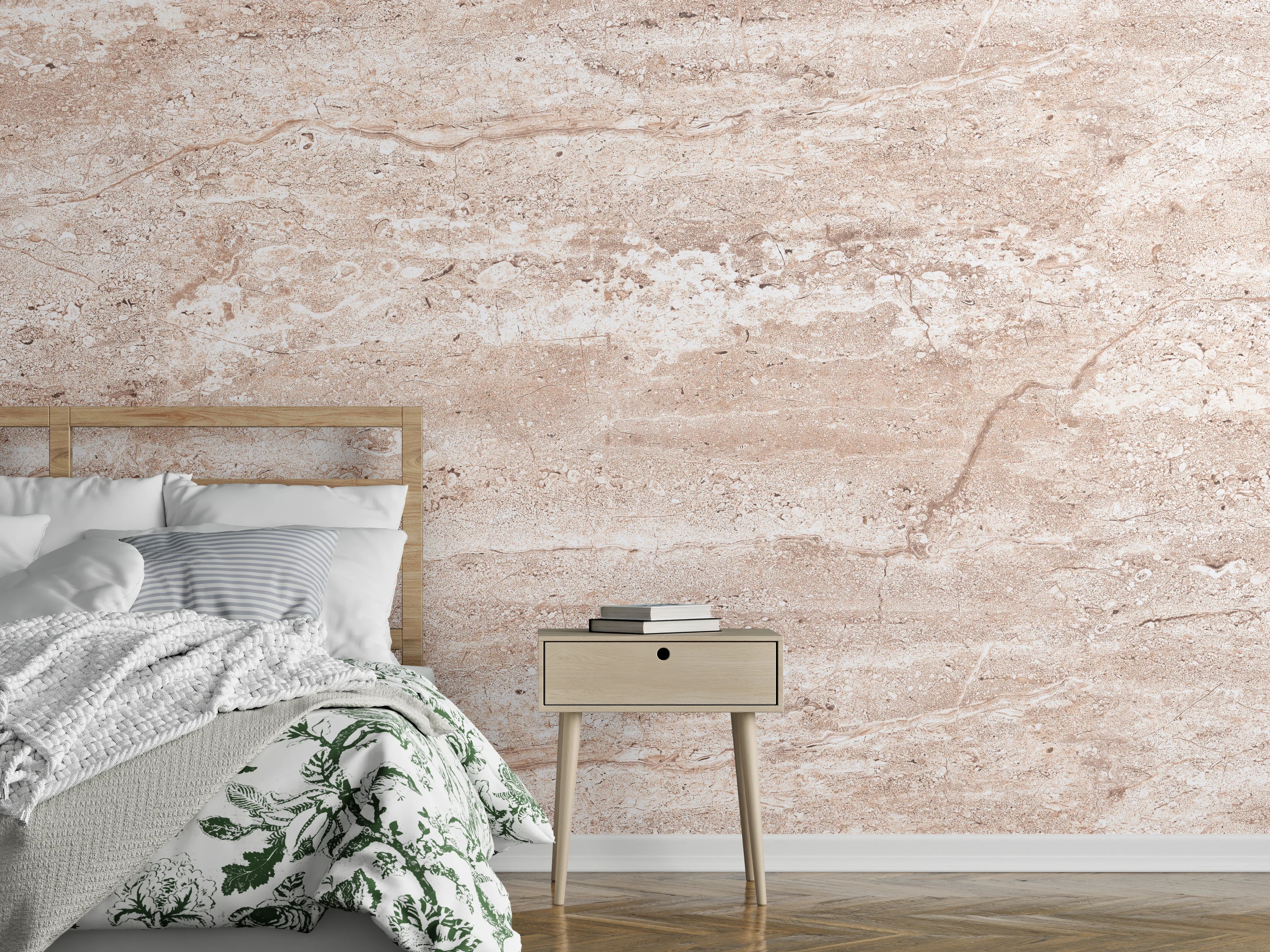 Wandverkleidung Schlafzimmer - Heller rostiger Marmor