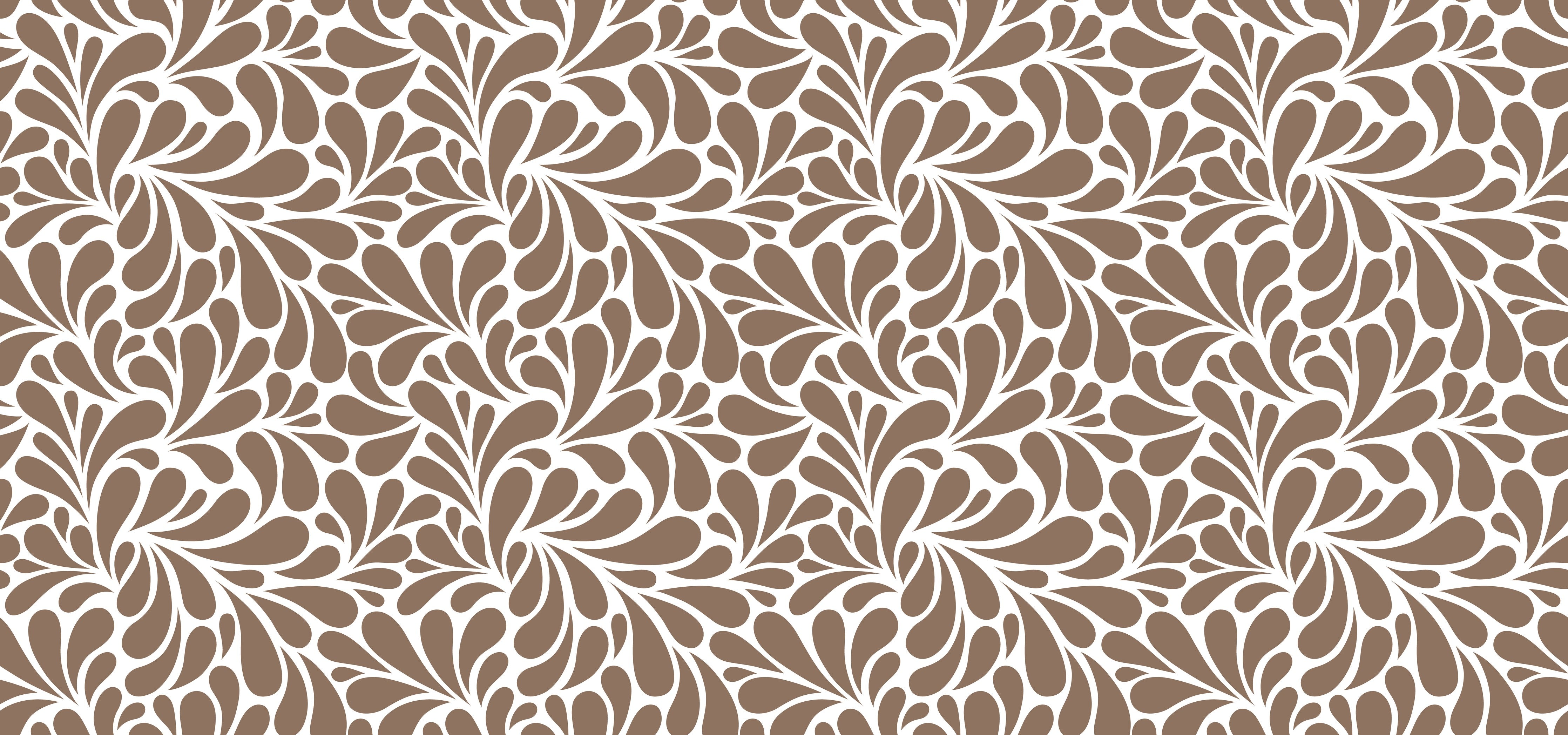 Wandverkleidung Schlafzimmer-Helles Blattmuster in Braun und Beige