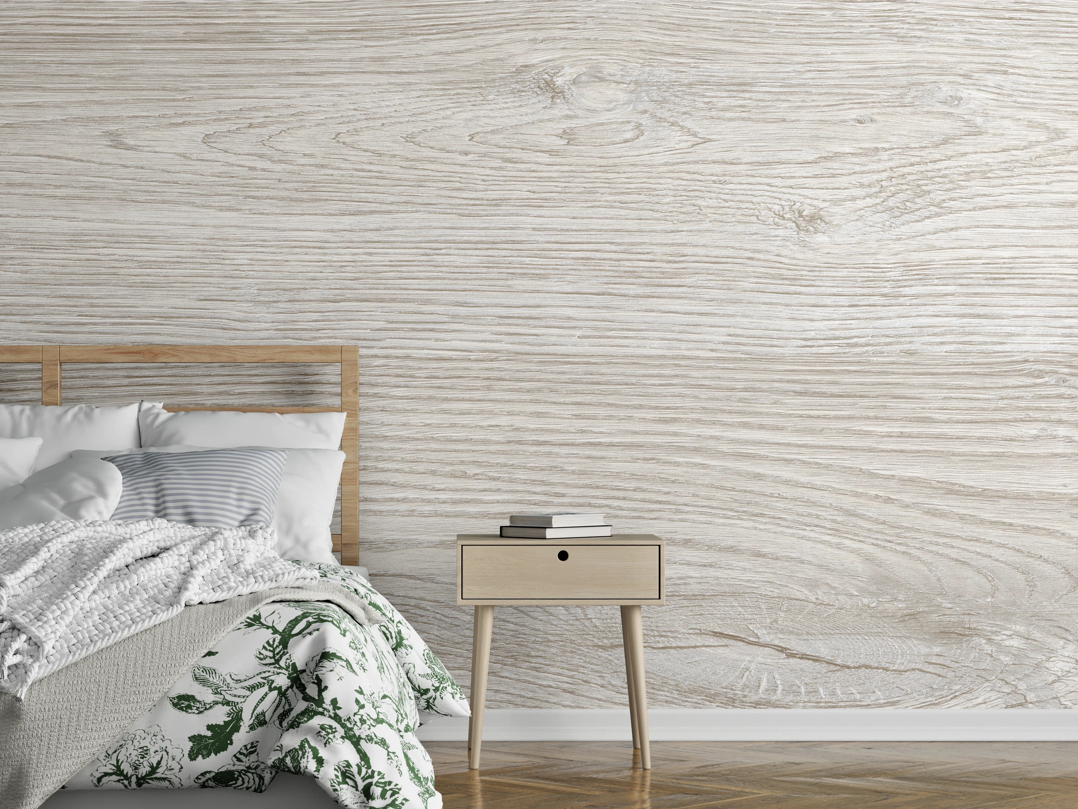 Wandverkleidung Schlafzimmer - Helles Eichenholz
